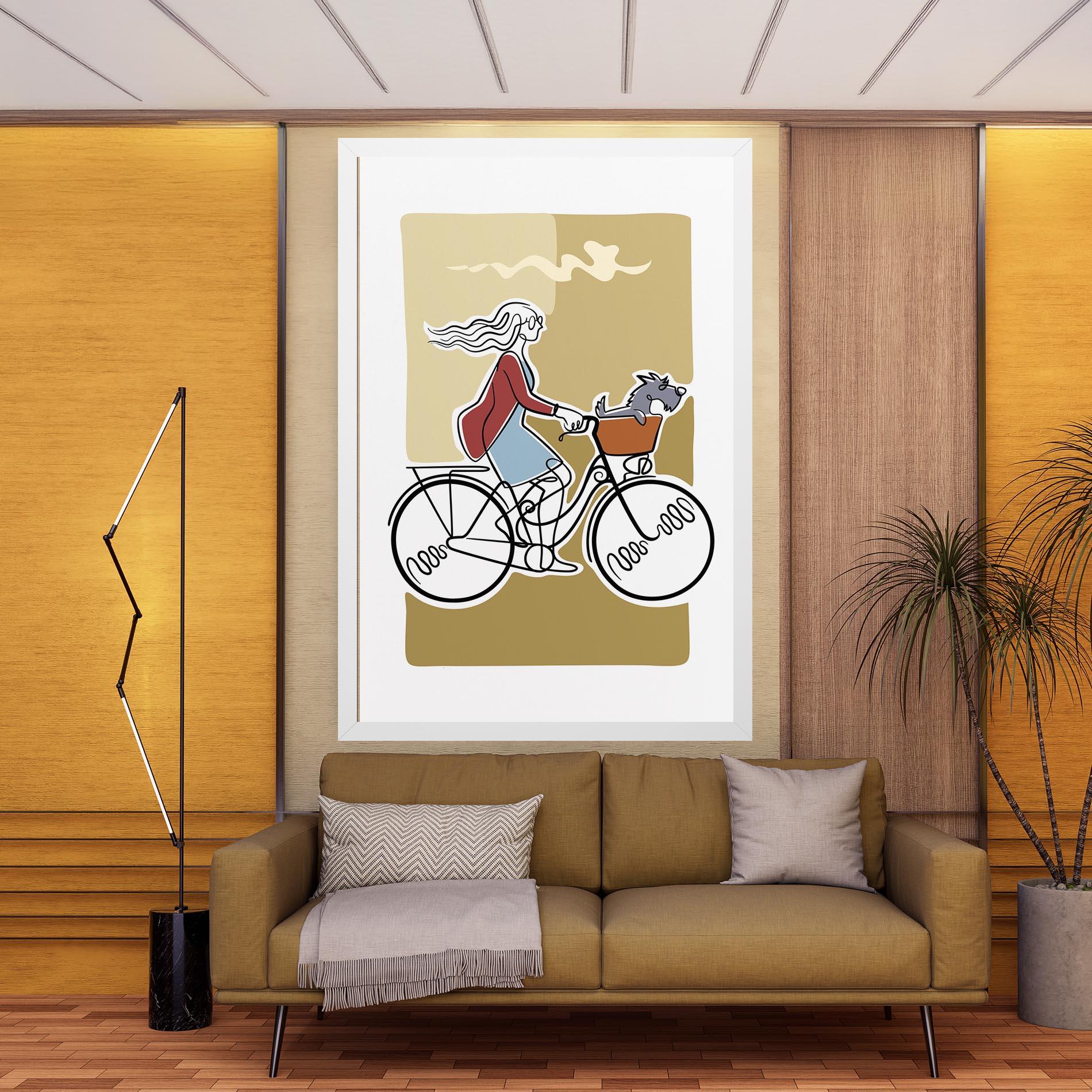 Leinwandbild Dog On Bike mockup 9
