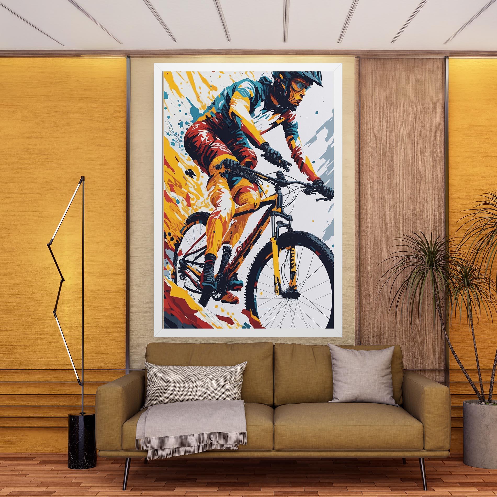 Leinwandbild Yellow Bike Art mockup 9