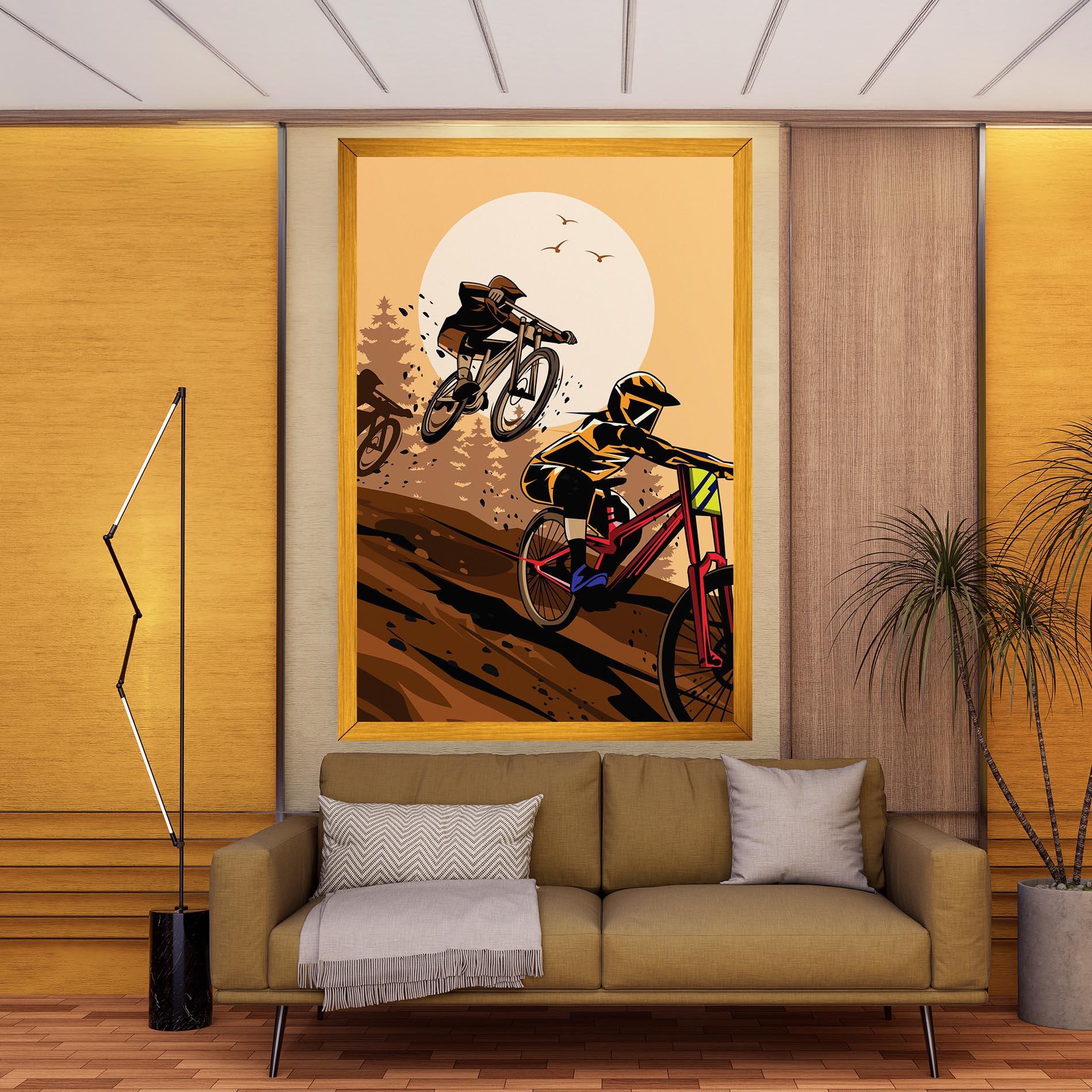 Leinwandbild Downhill Bike mockup 9