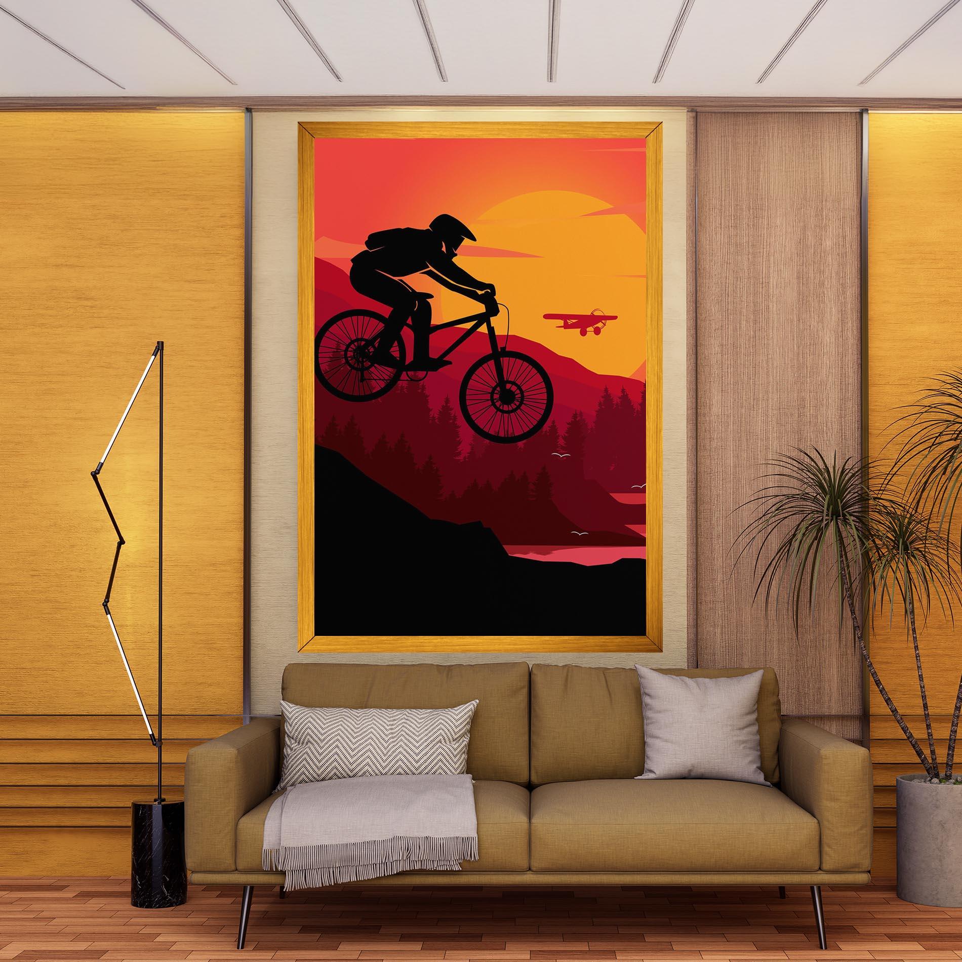 Leinwandbild Mountain Bike Sunset mockup 9
