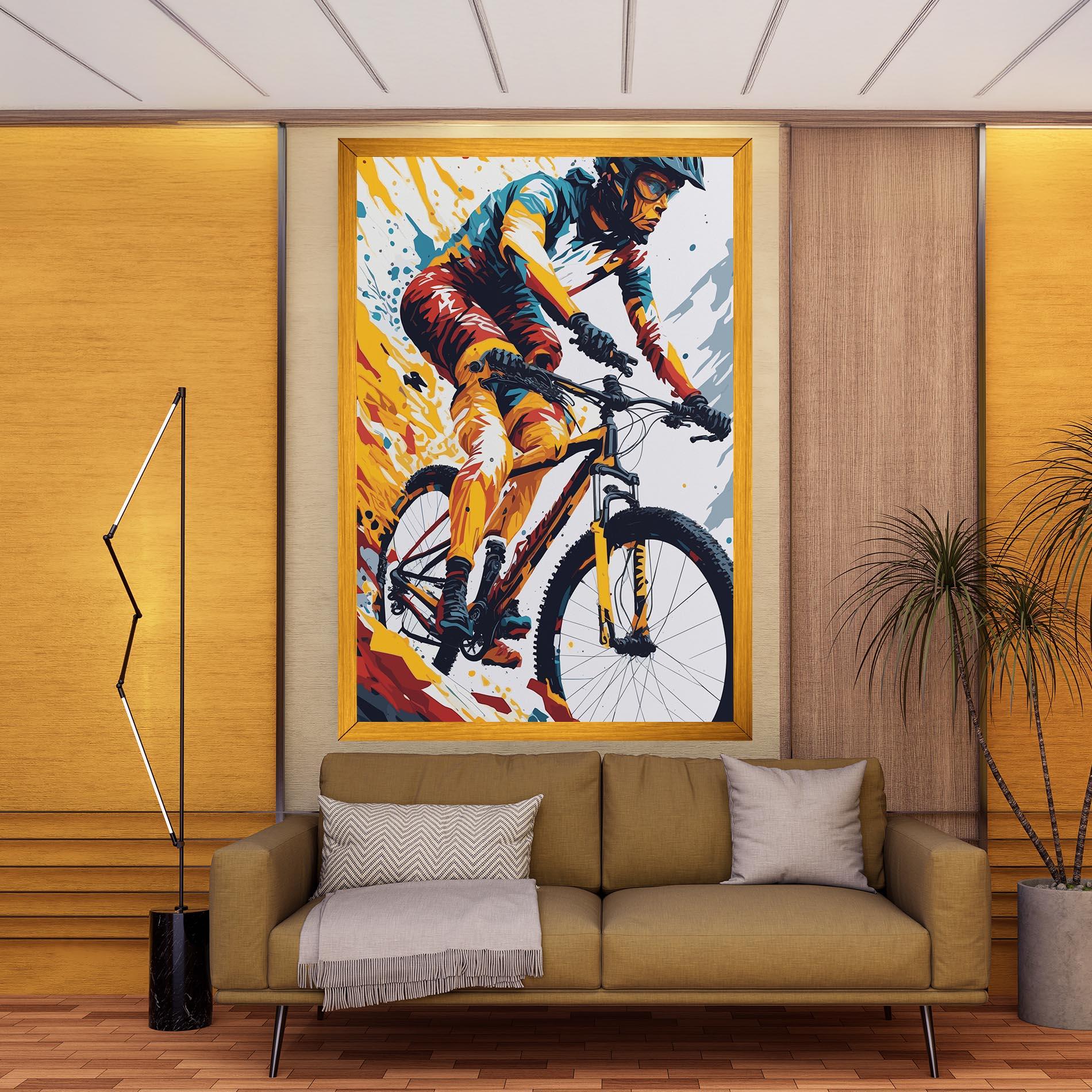 Leinwandbild Yellow Bike Art mockup 9