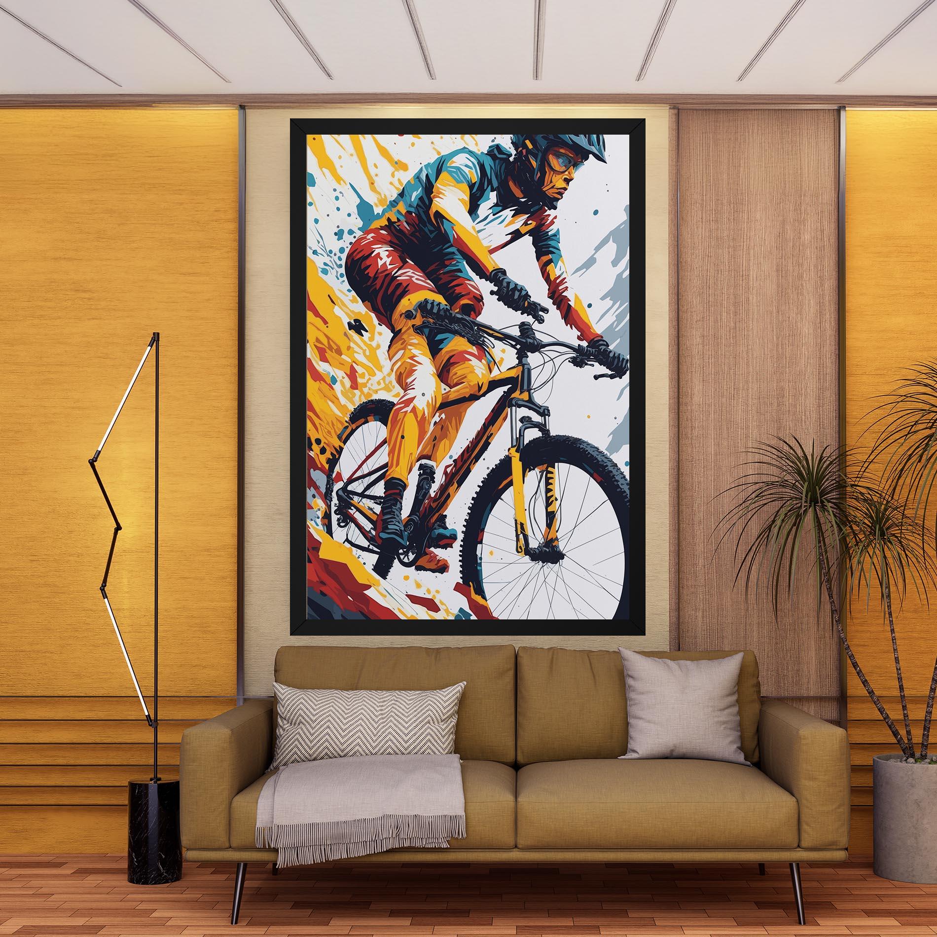 Leinwandbild Yellow Bike Art mockup 9