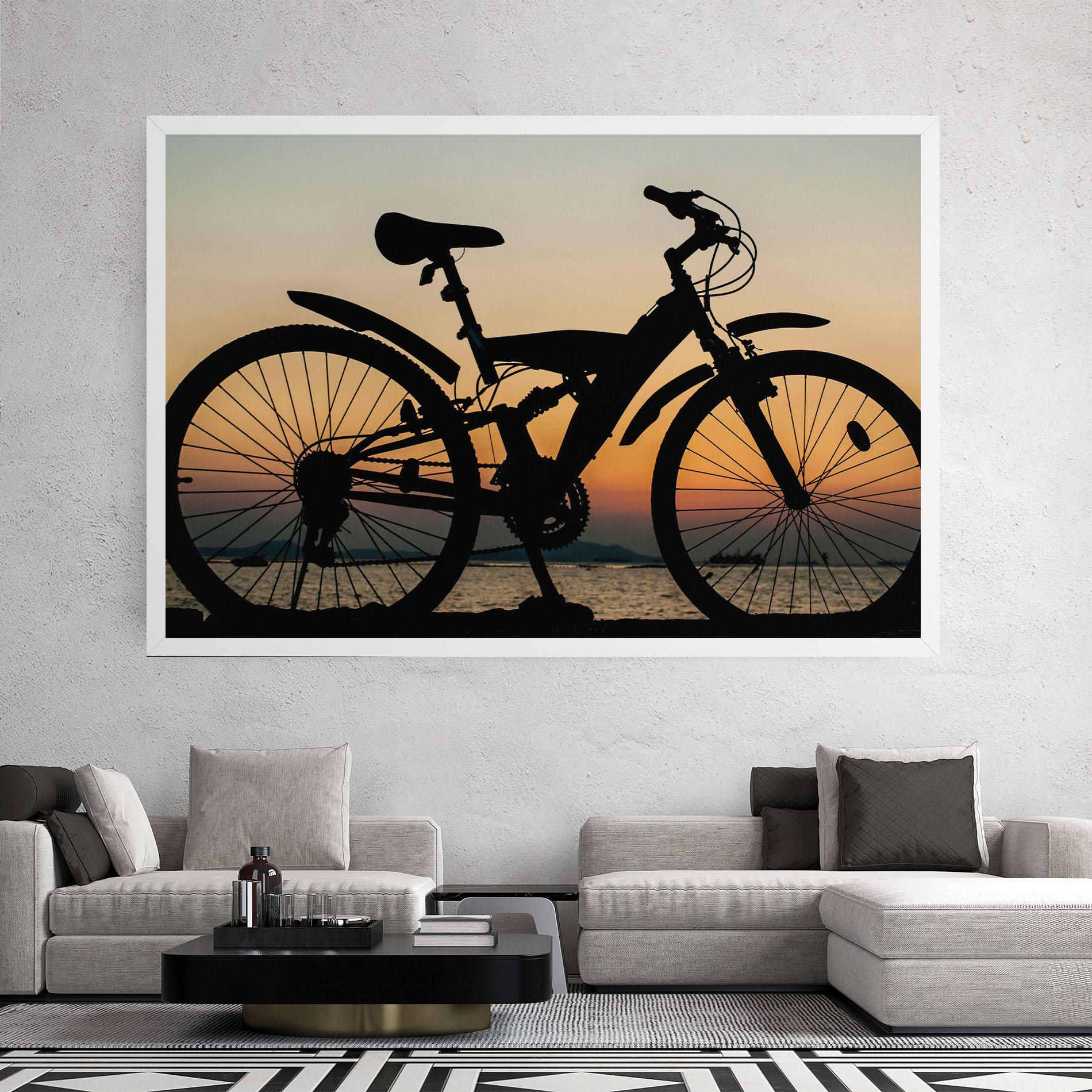 Leinwandbild Beautiful Mtb Shilouette mockup 2