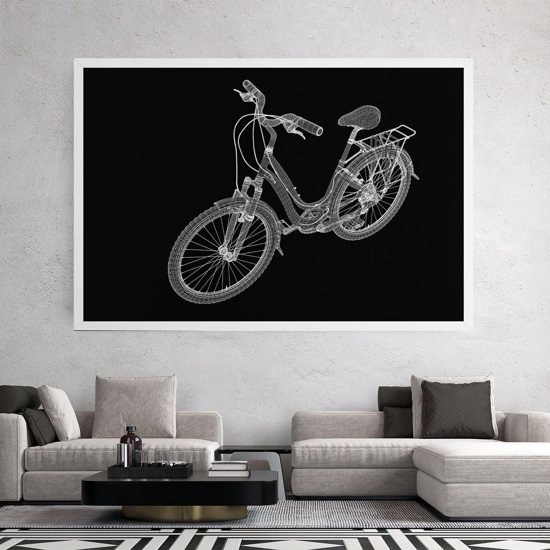 Leinwandbild Bicycle 3d Model mockup 2