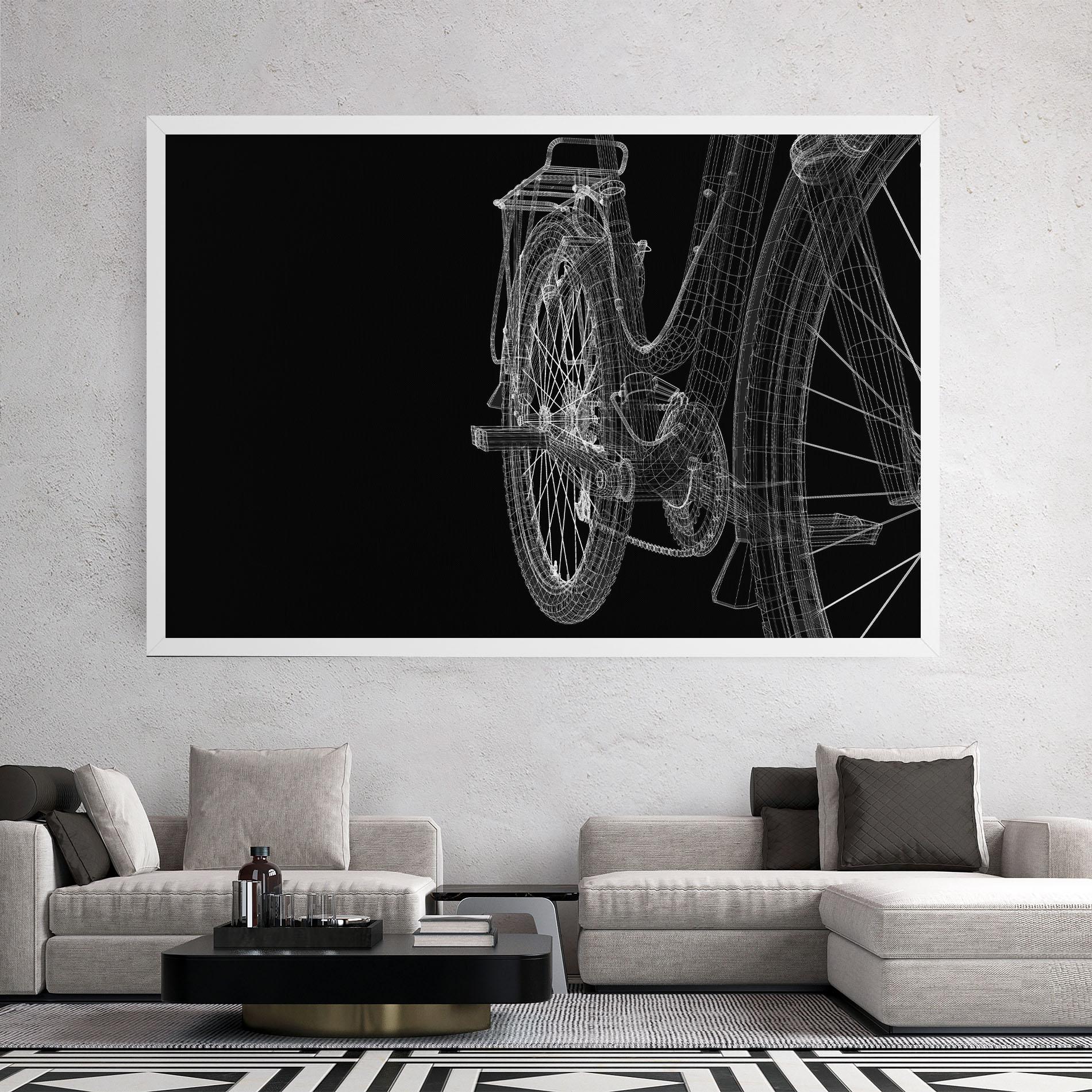 Leinwandbild Bike Wire Model 3d mockup 2