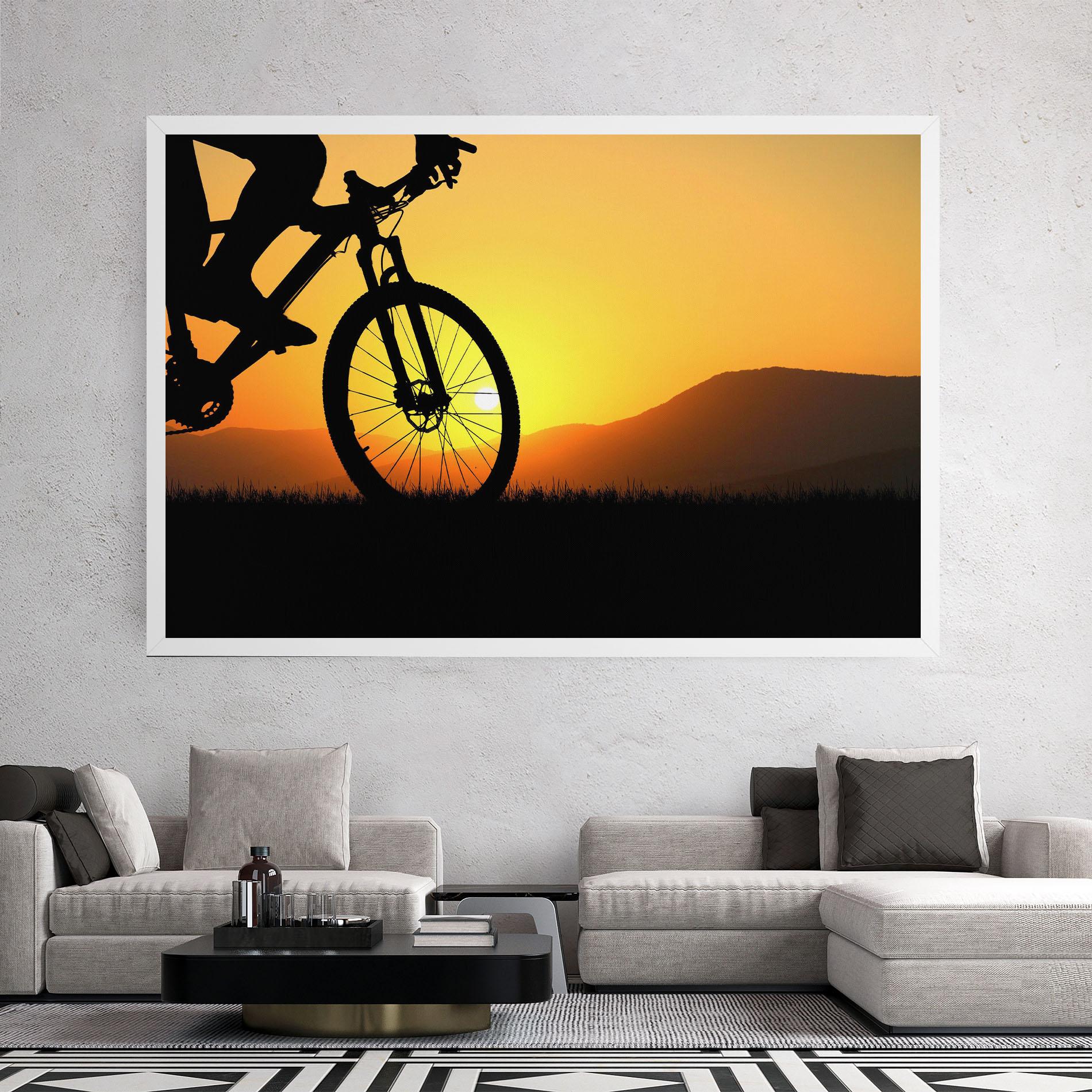 Leinwandbild Mtb Silhouette View mockup 2