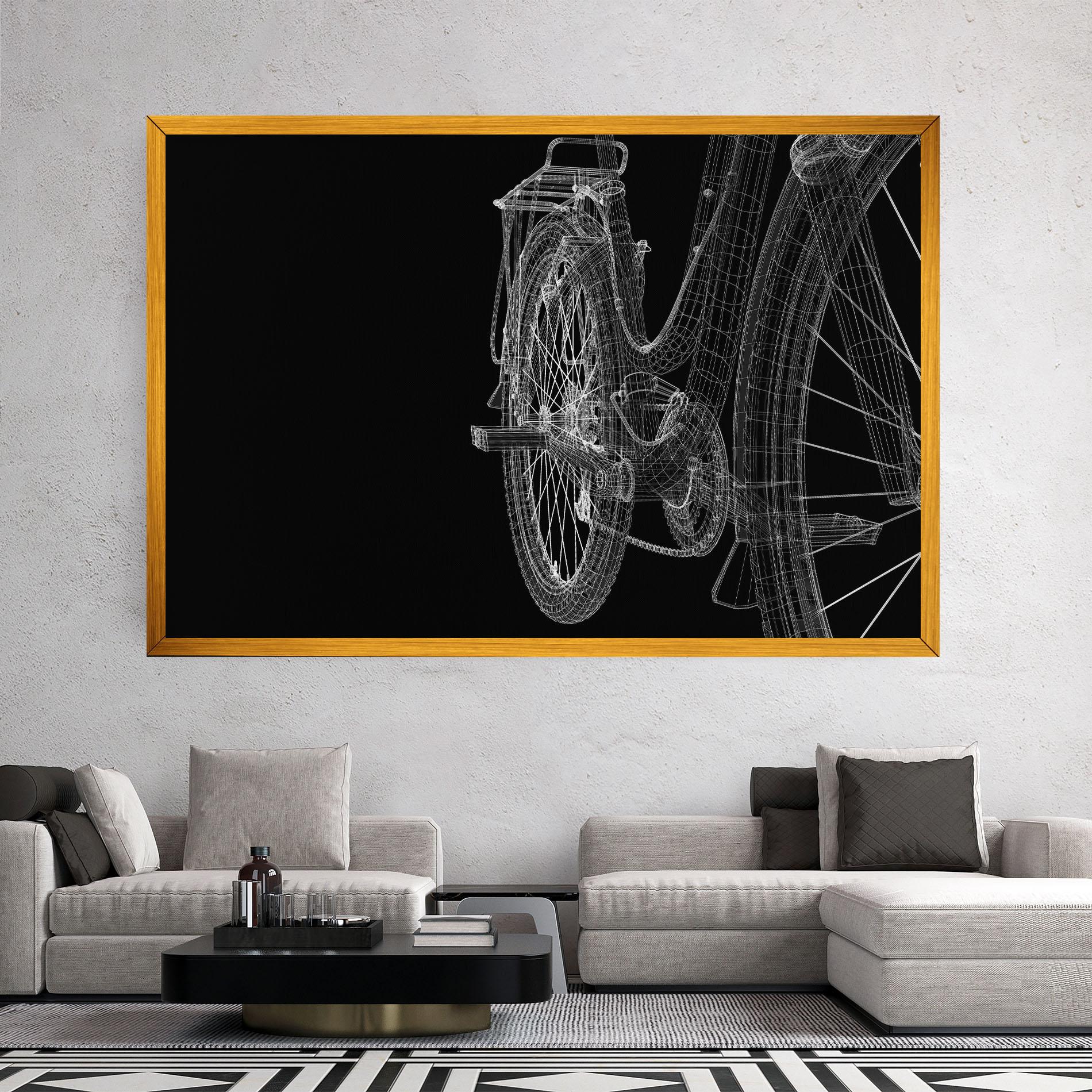 Leinwandbild Bike Wire Model 3d mockup 2