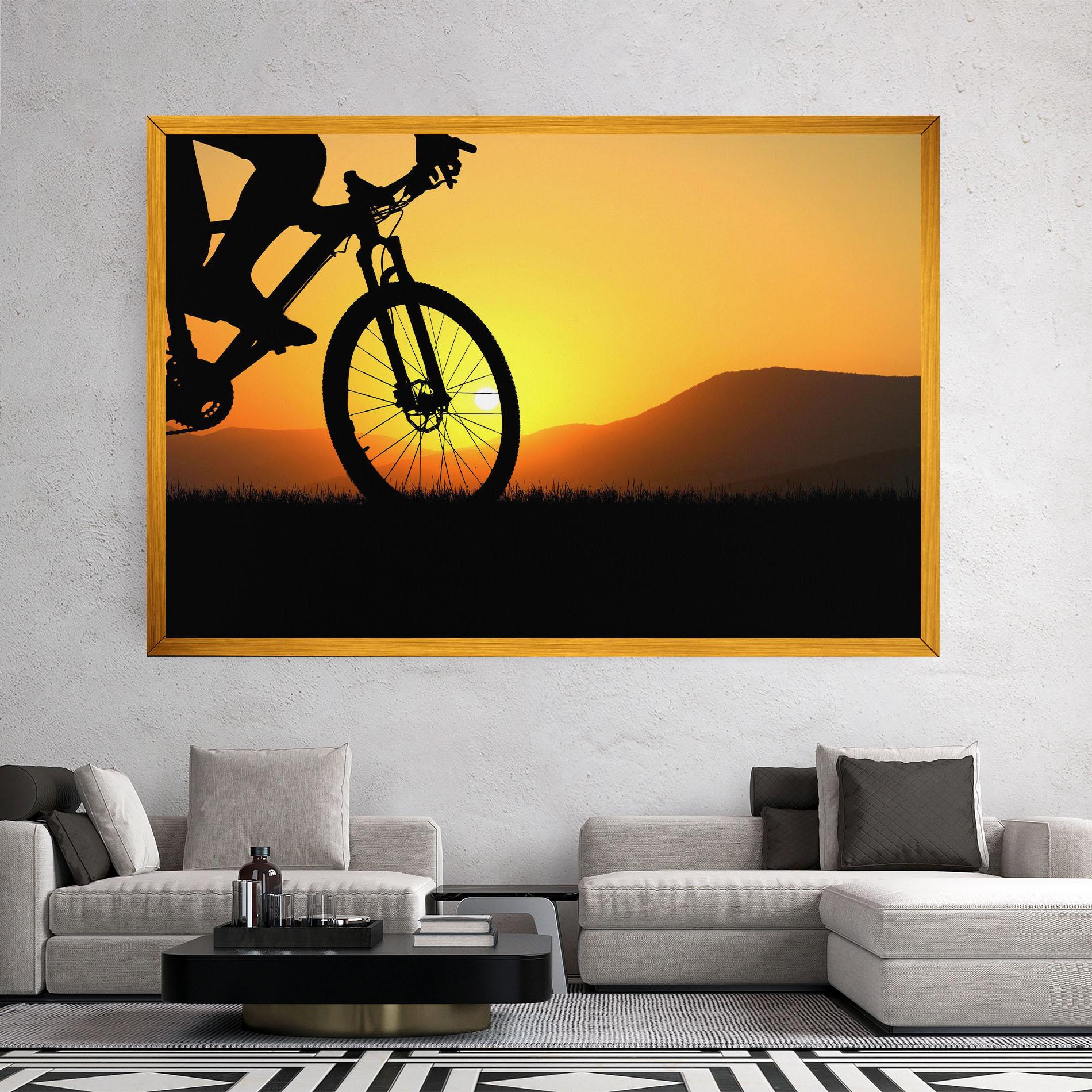 Leinwandbild Mtb Silhouette View mockup 2