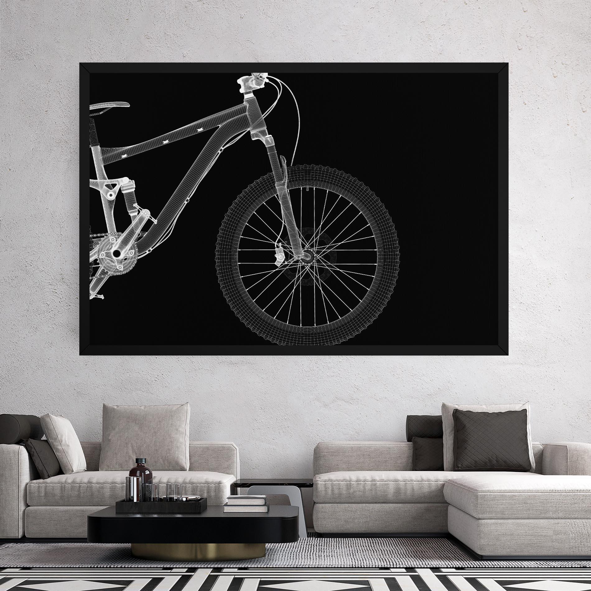 Leinwandbild 3d White Model Bike mockup 2
