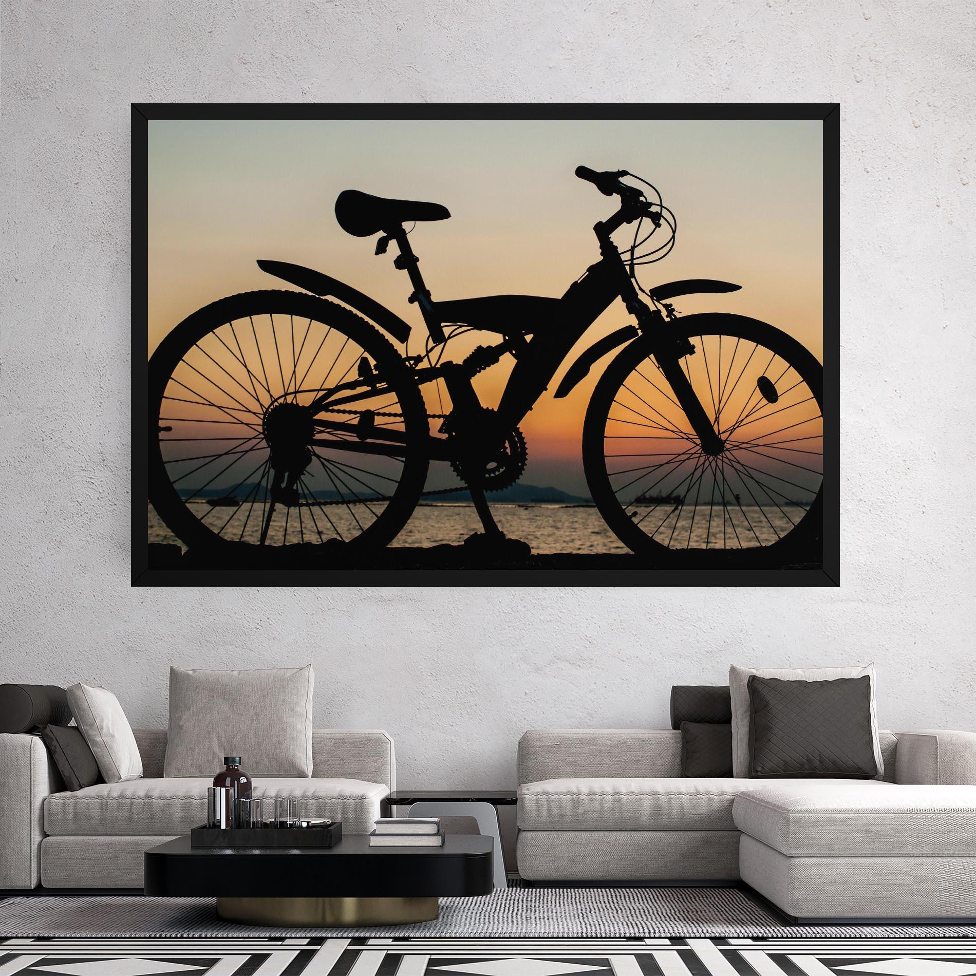 Leinwandbild Beautiful Mtb Shilouette mockup 2
