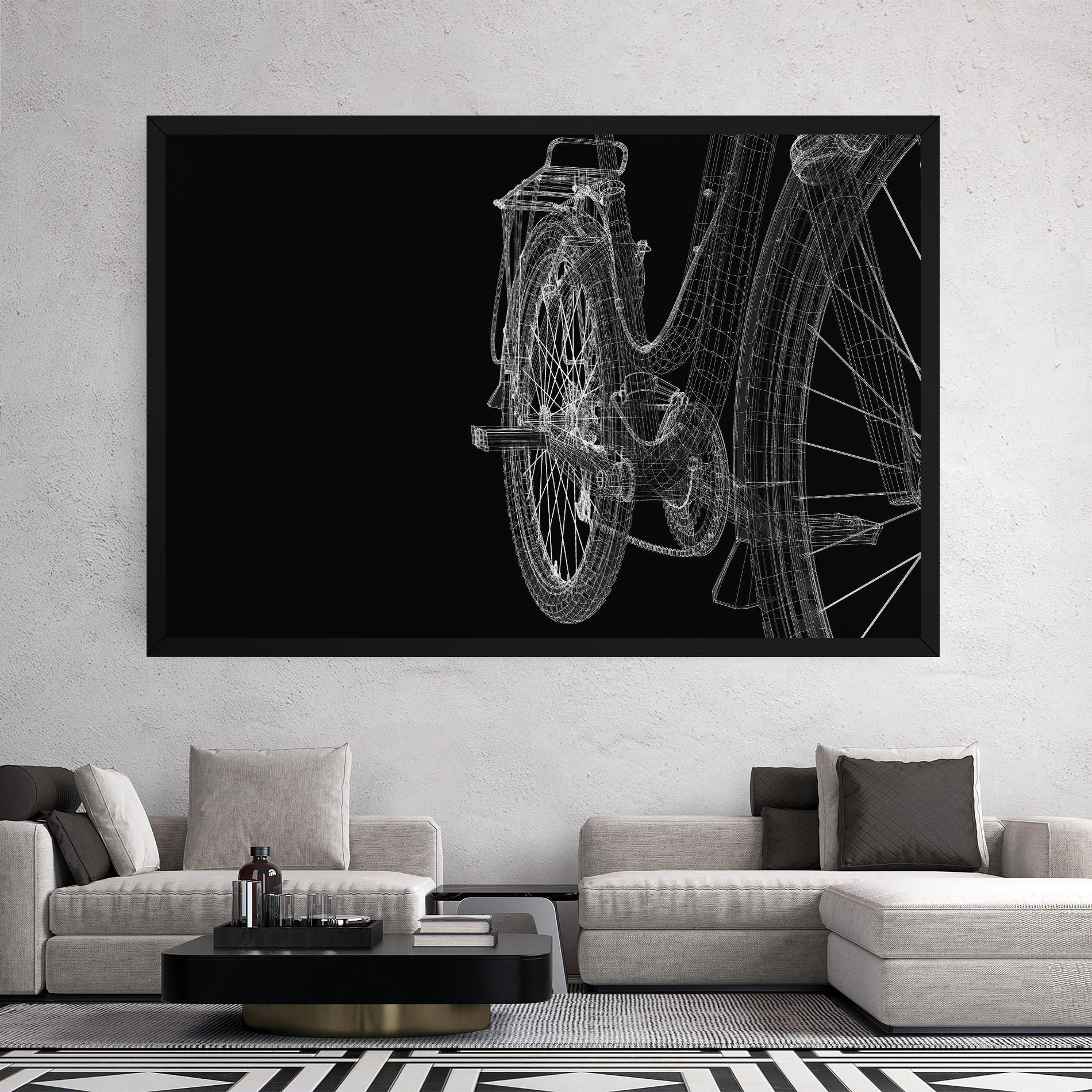 Leinwandbild Bike Wire Model 3d mockup 2