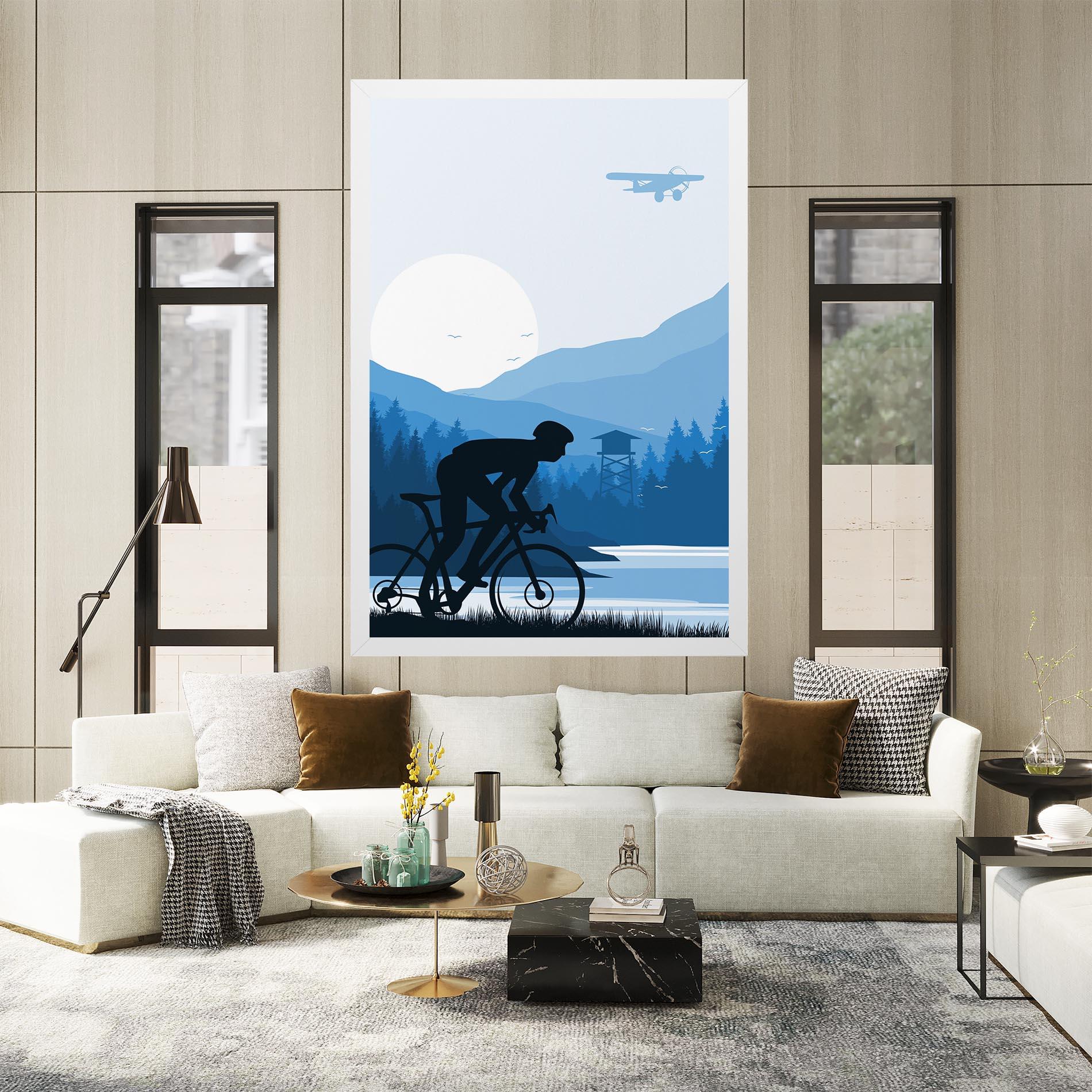 Leinwandbild Blue Light Bike mockup 2