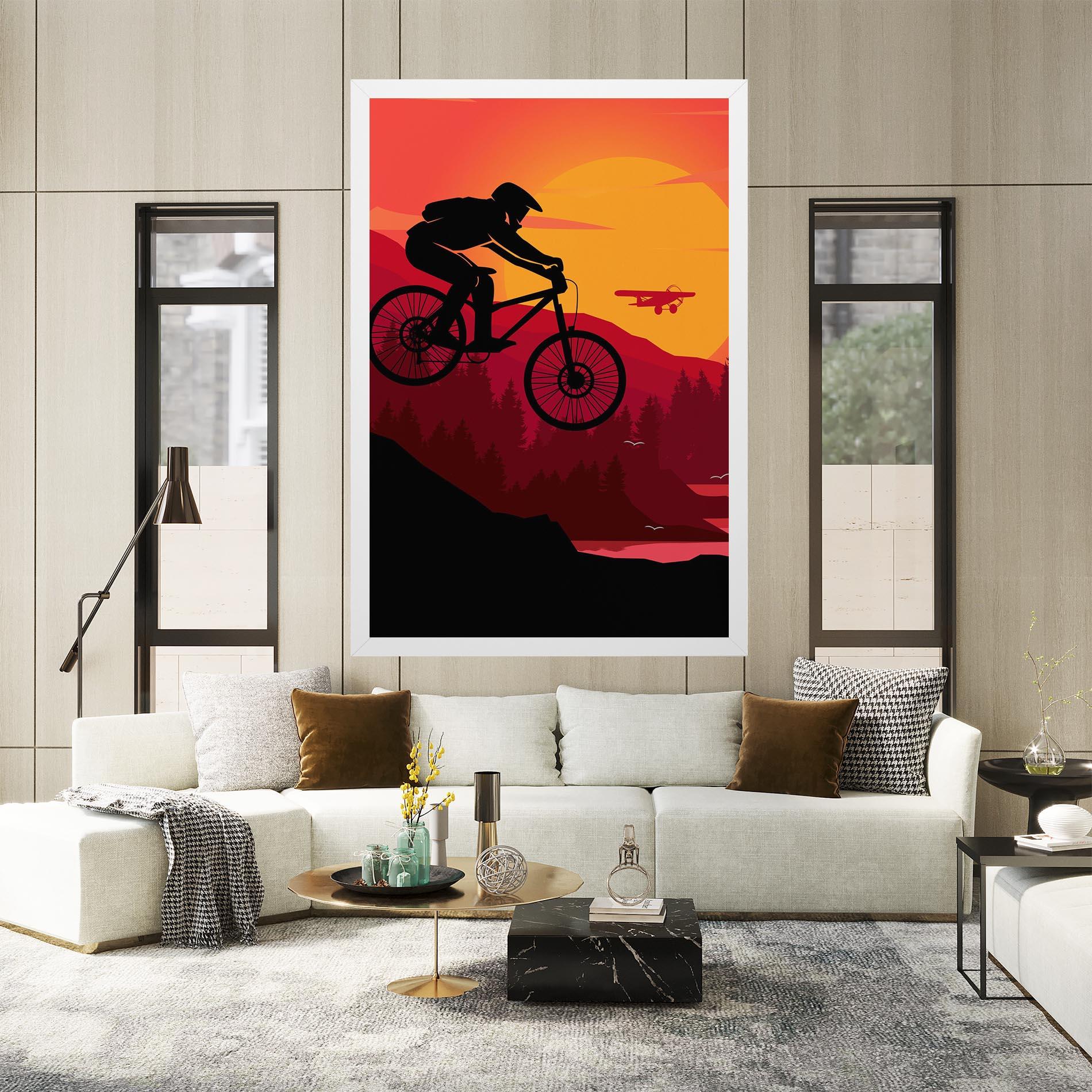 Leinwandbild Mountain Bike Sunset mockup 2