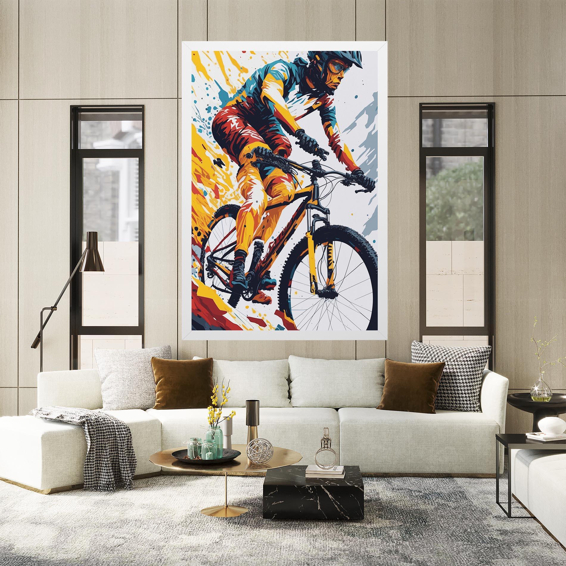 Leinwandbild Yellow Bike Art mockup 2