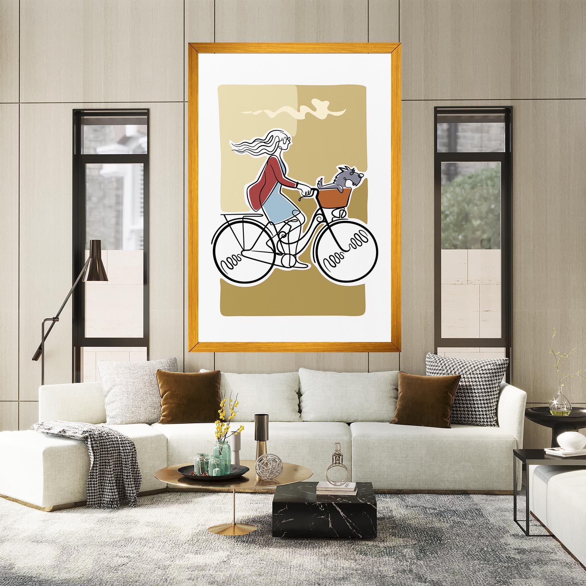 Leinwandbild Dog On Bike mockup 2