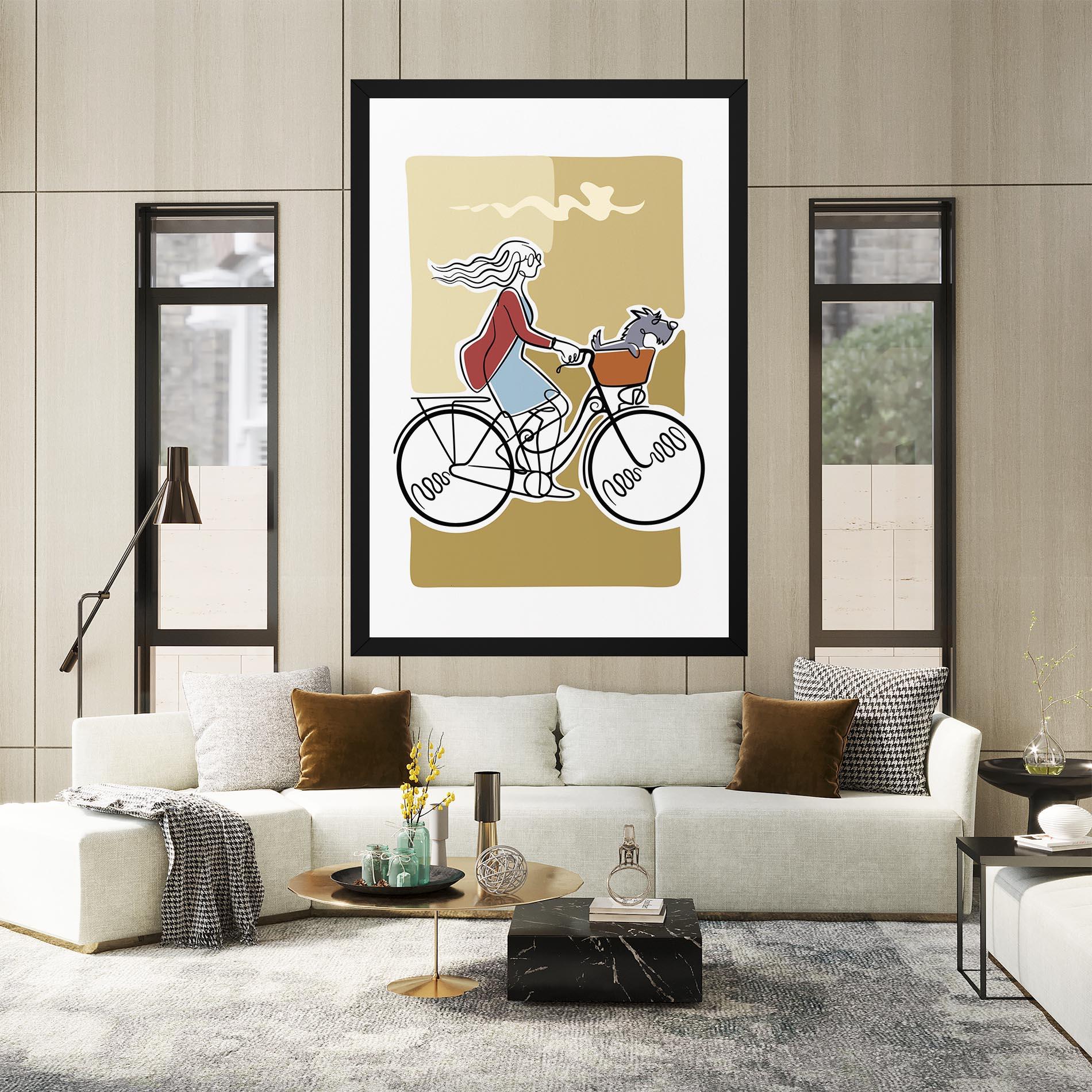 Leinwandbild Dog On Bike mockup 2