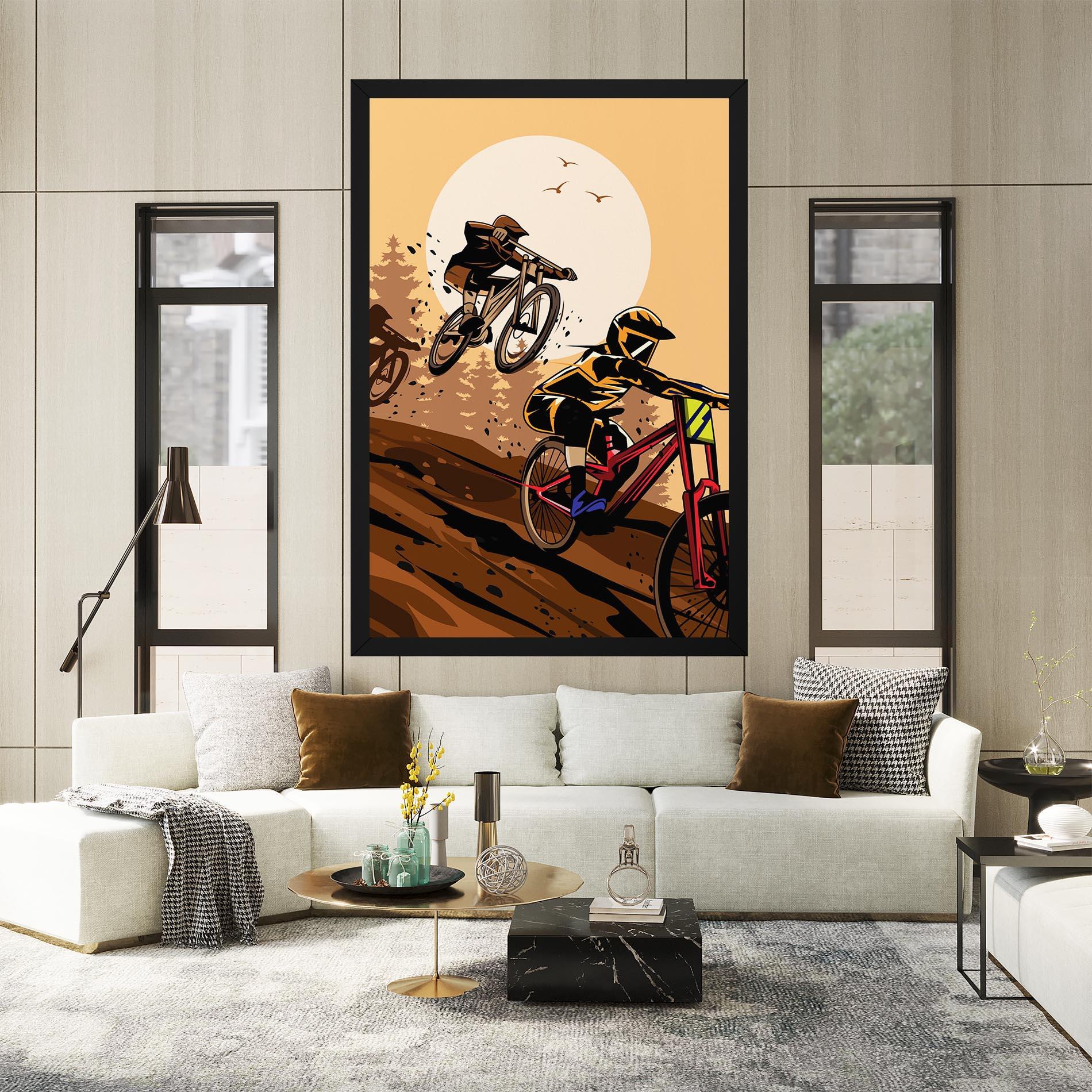 Leinwandbild Downhill Bike mockup 2