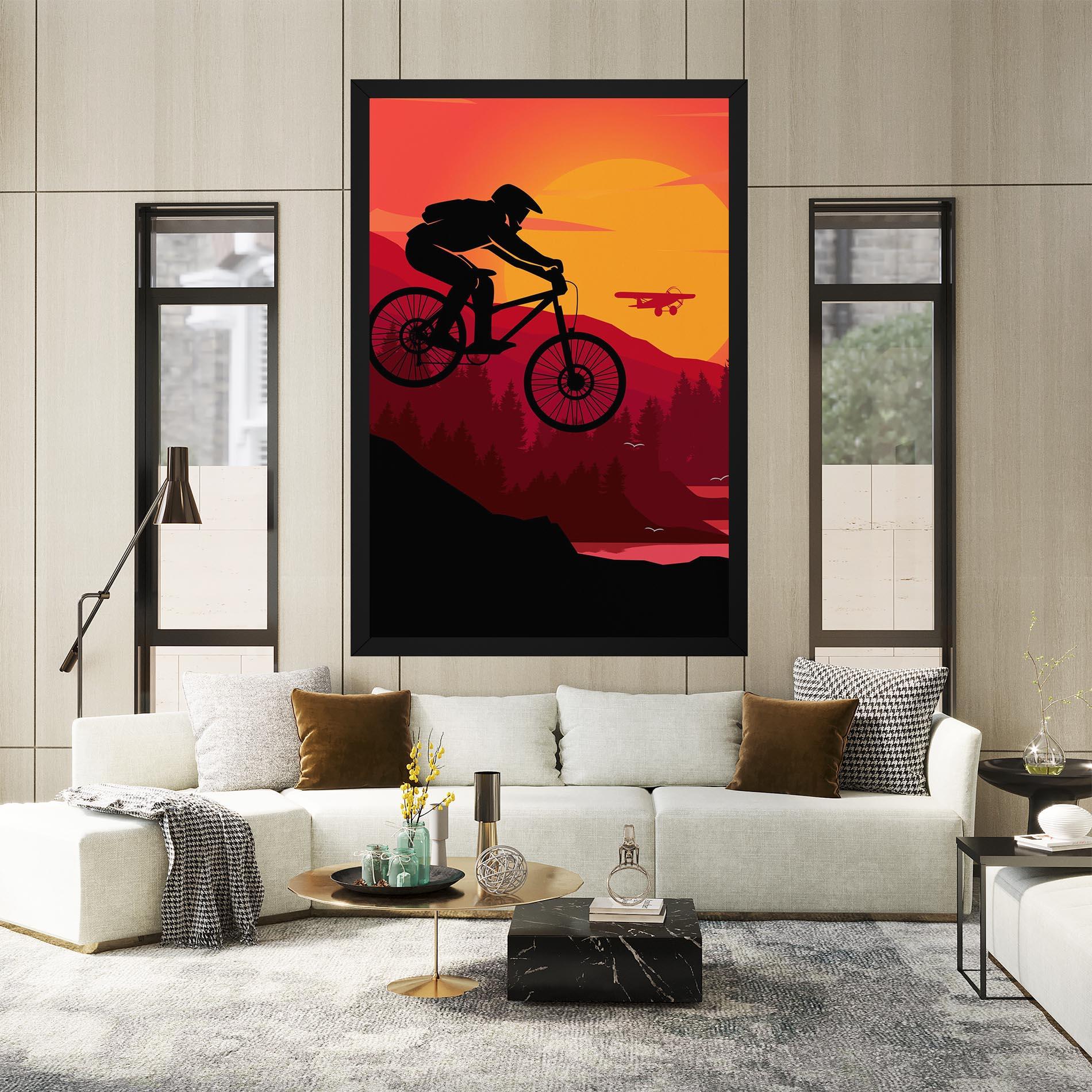 Leinwandbild Mountain Bike Sunset mockup 2