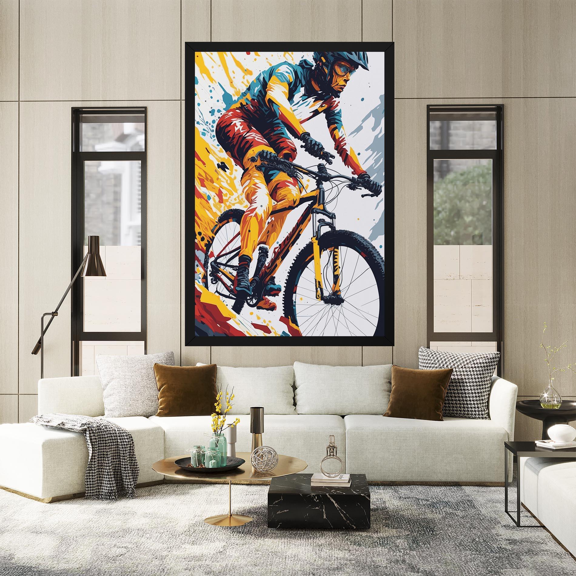 Leinwandbild Yellow Bike Art mockup 2