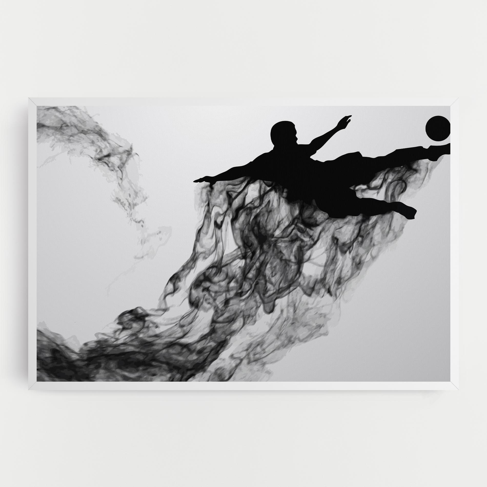 Leinwandbild Black Smoke Football mockup 0