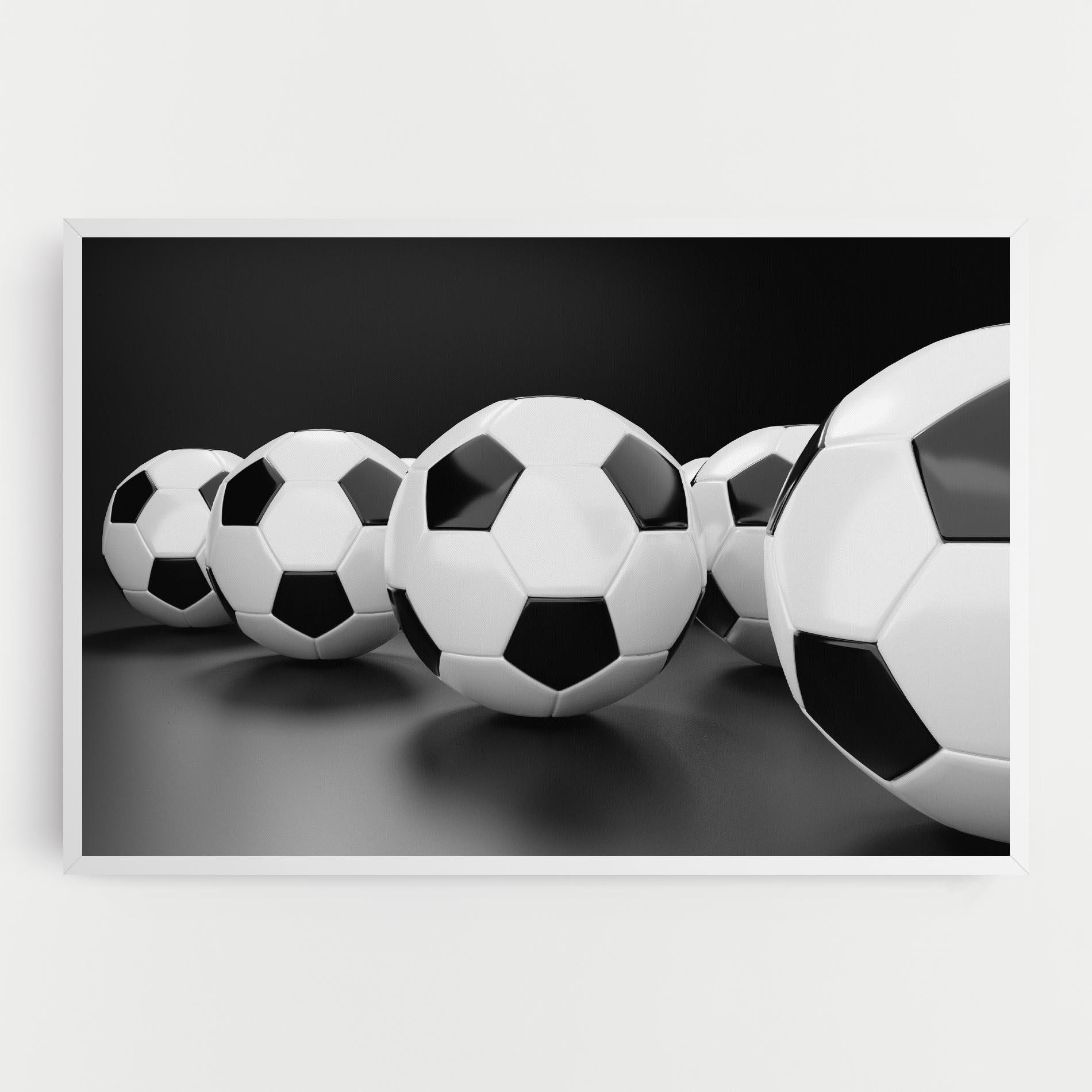 Leinwandbild Black White Football mockup 0