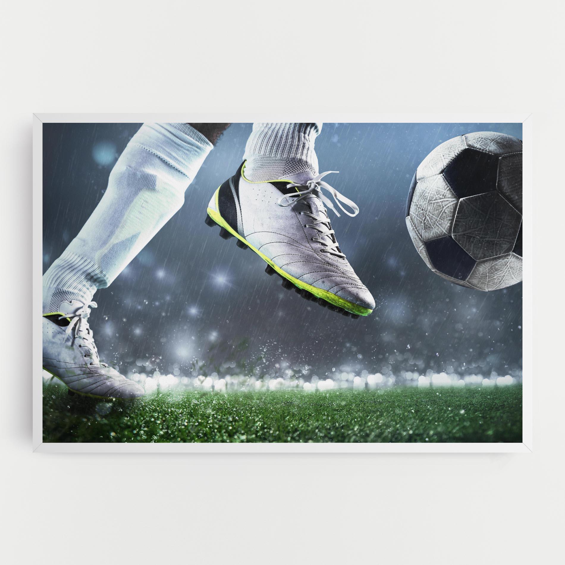 Leinwandbild Close Up Football Scene mockup 0