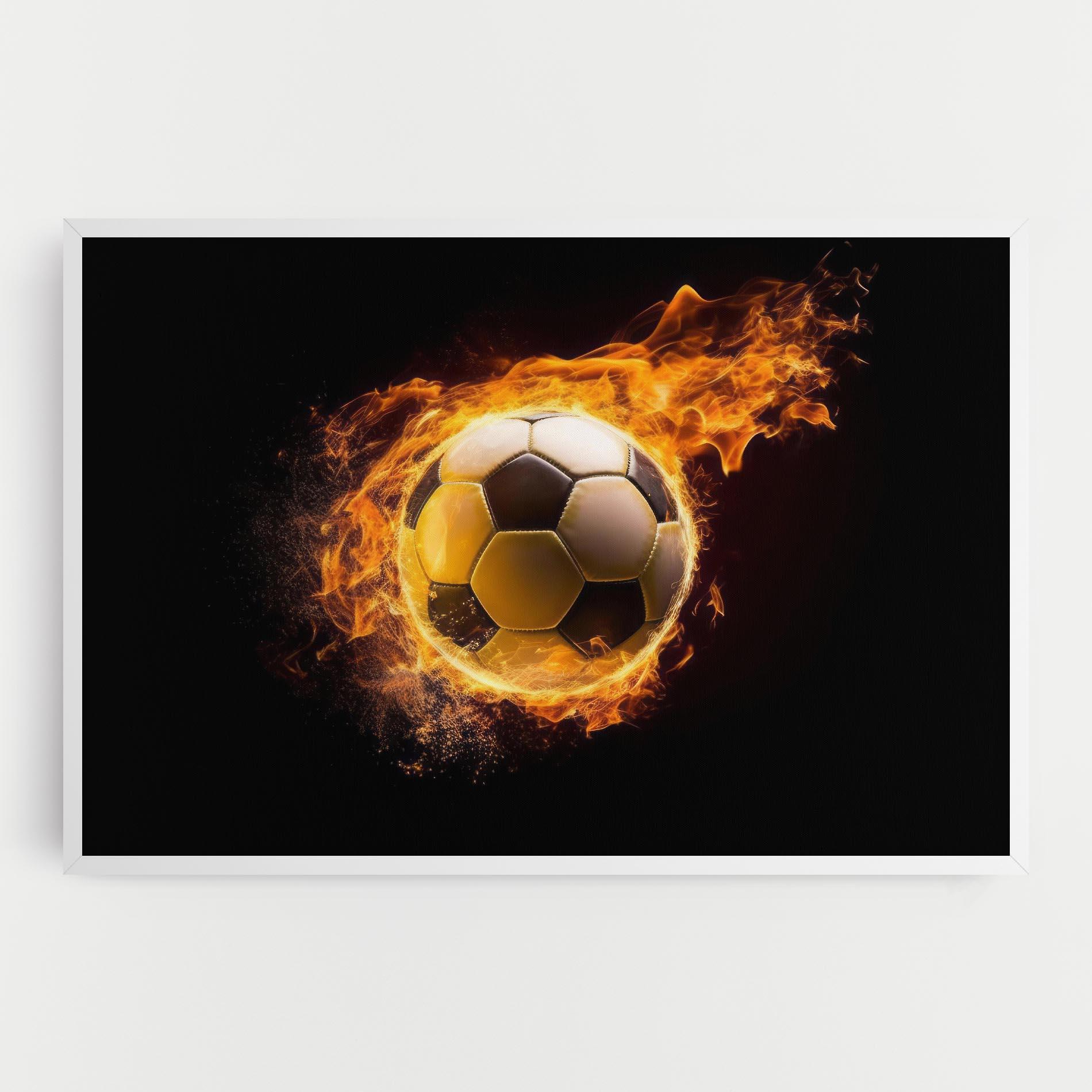 Leinwandbild Fire Football mockup 0