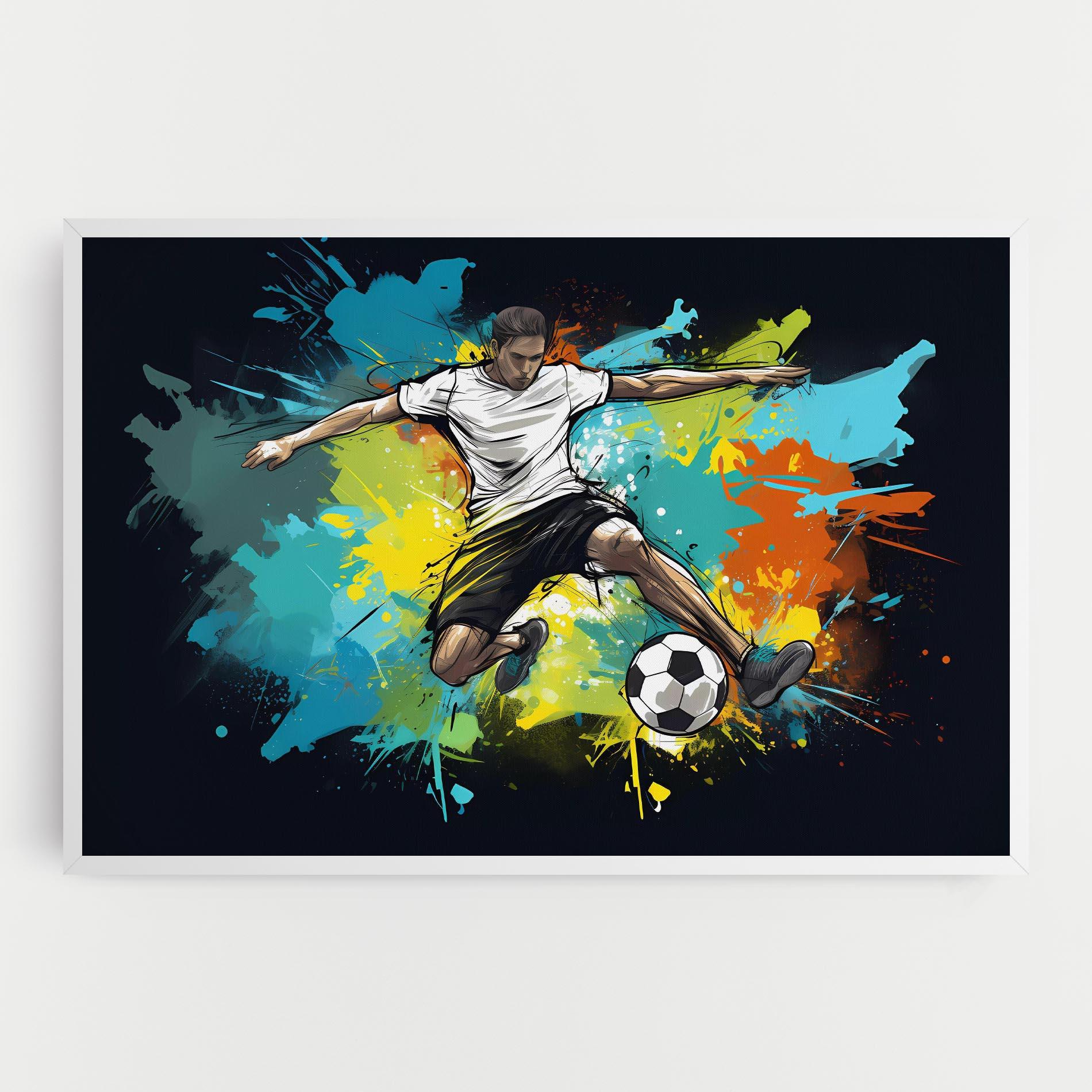 Leinwandbild Green Paint Football Player mockup 0