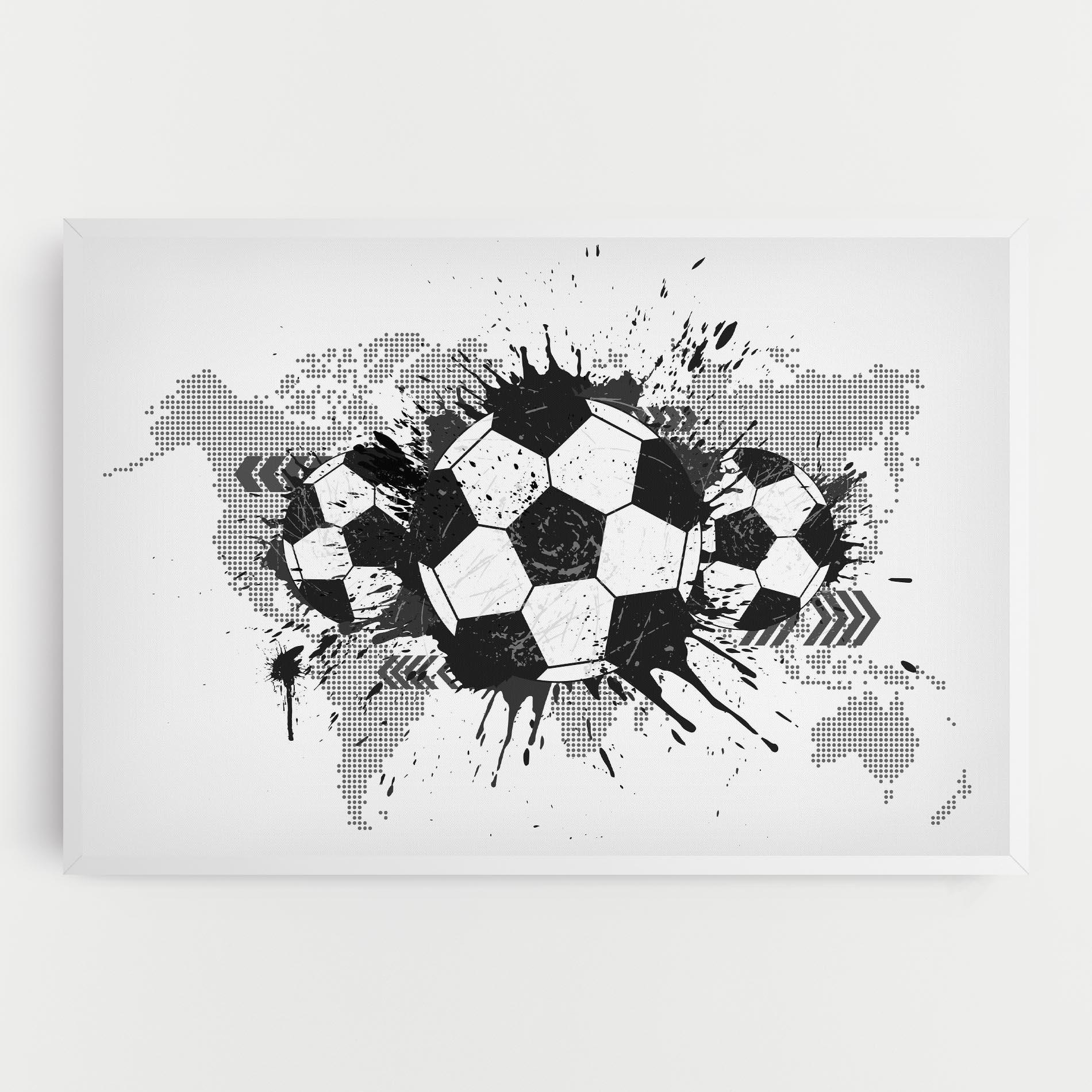 Leinwandbild Grey Foodball mockup 0