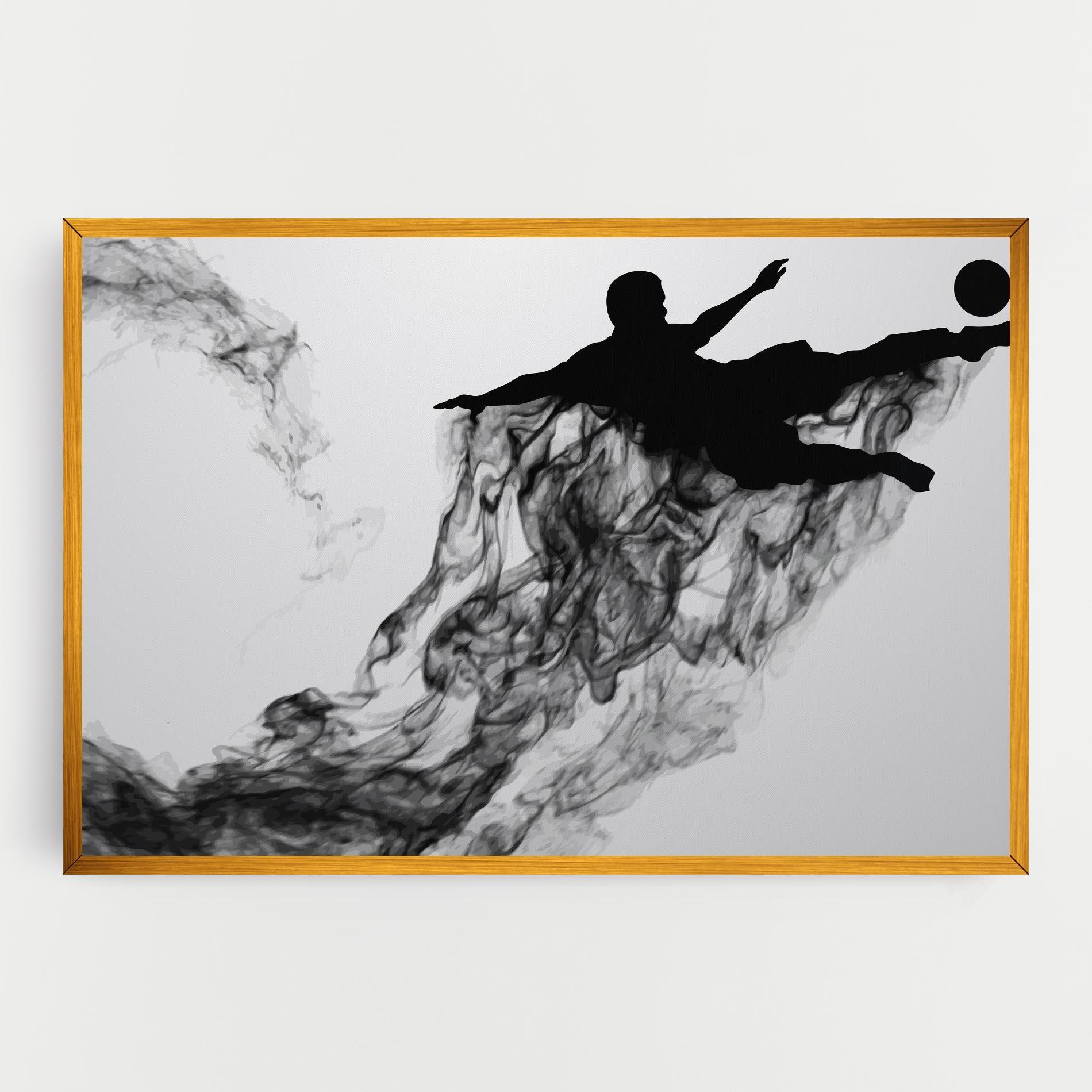 Leinwandbild Black Smoke Football mockup 0