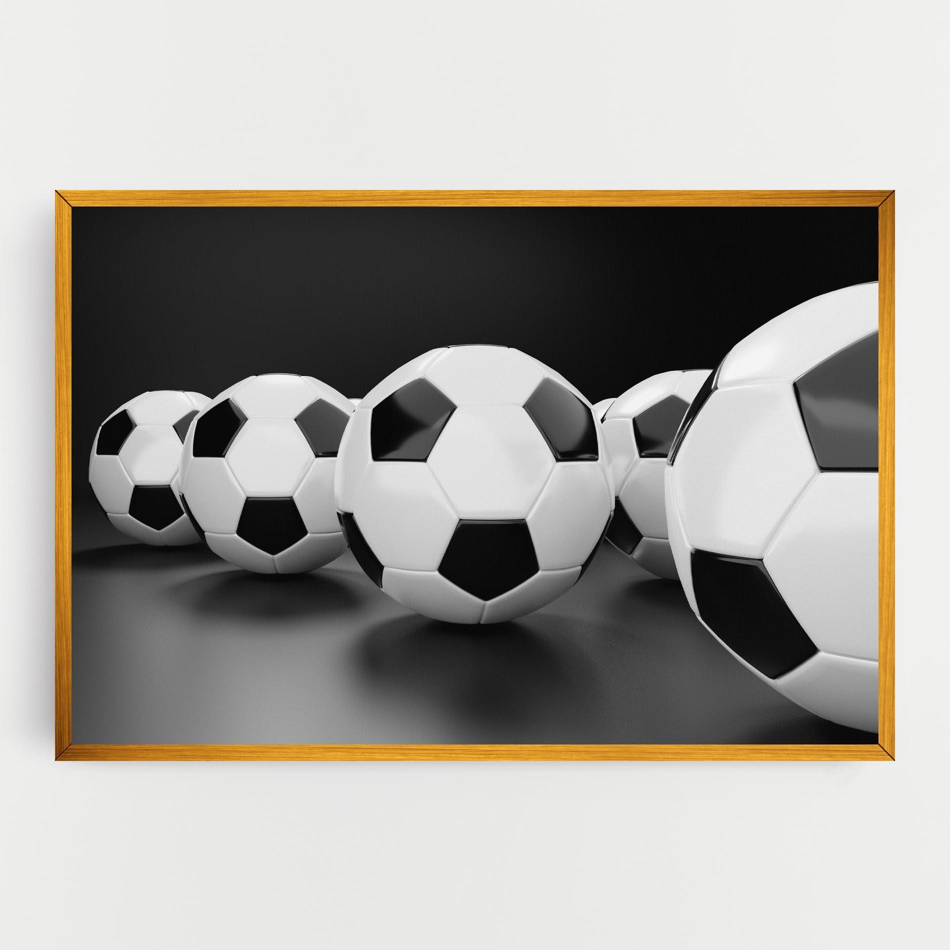 Leinwandbild Black White Football mockup 0
