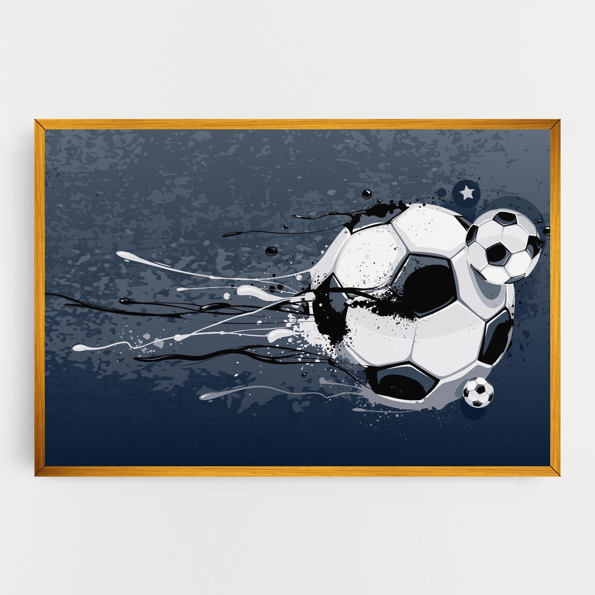 Leinwandbild Blue Football mockup 0