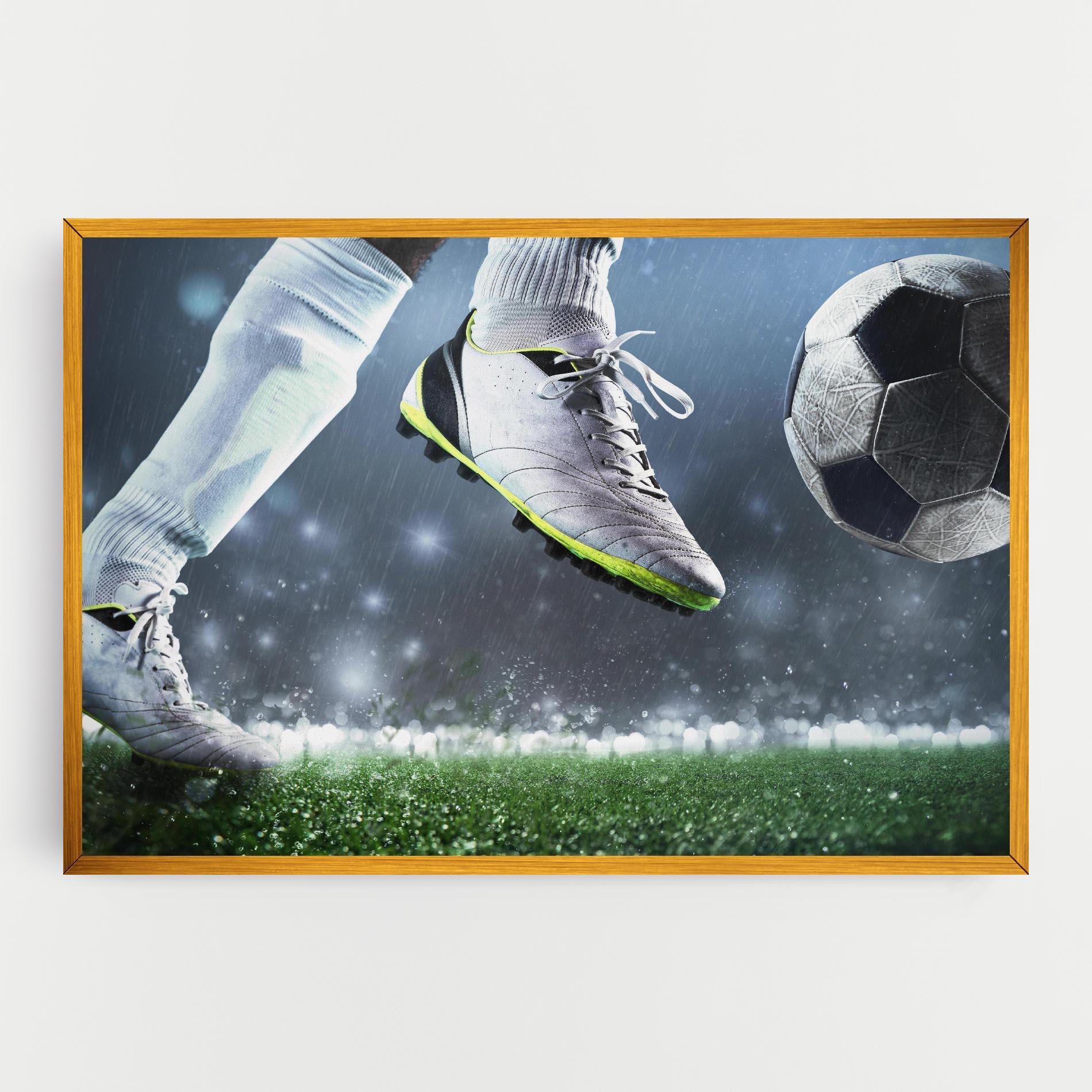 Leinwandbild Close Up Football Scene mockup 0