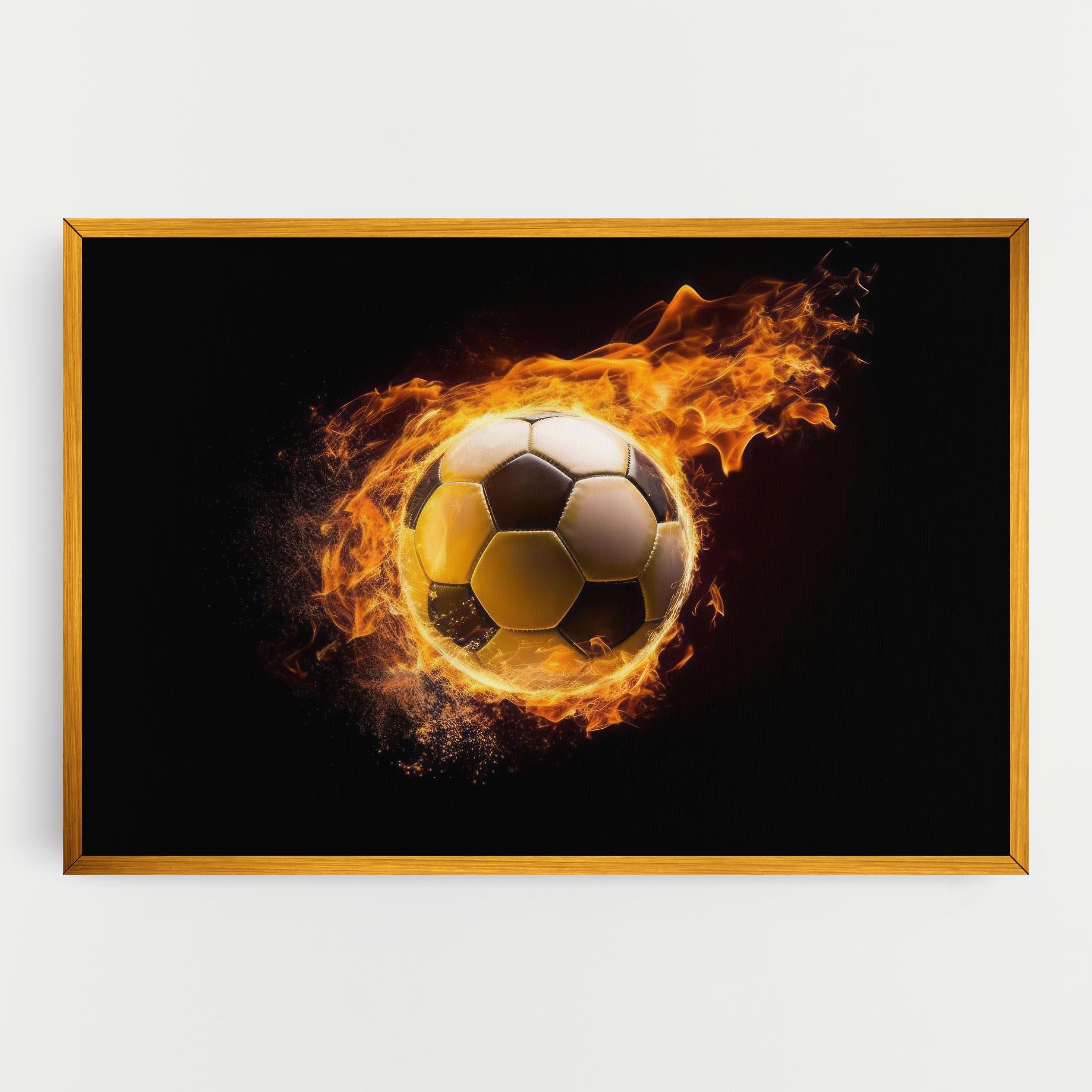 Leinwandbild Fire Football mockup 0