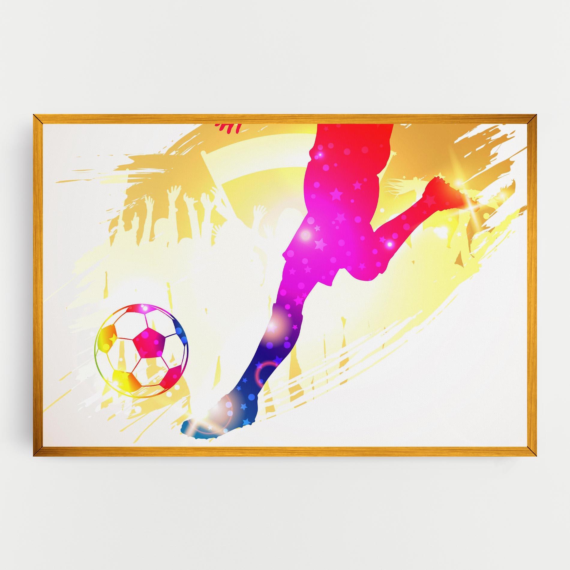 Leinwandbild Football Gold Art mockup 0