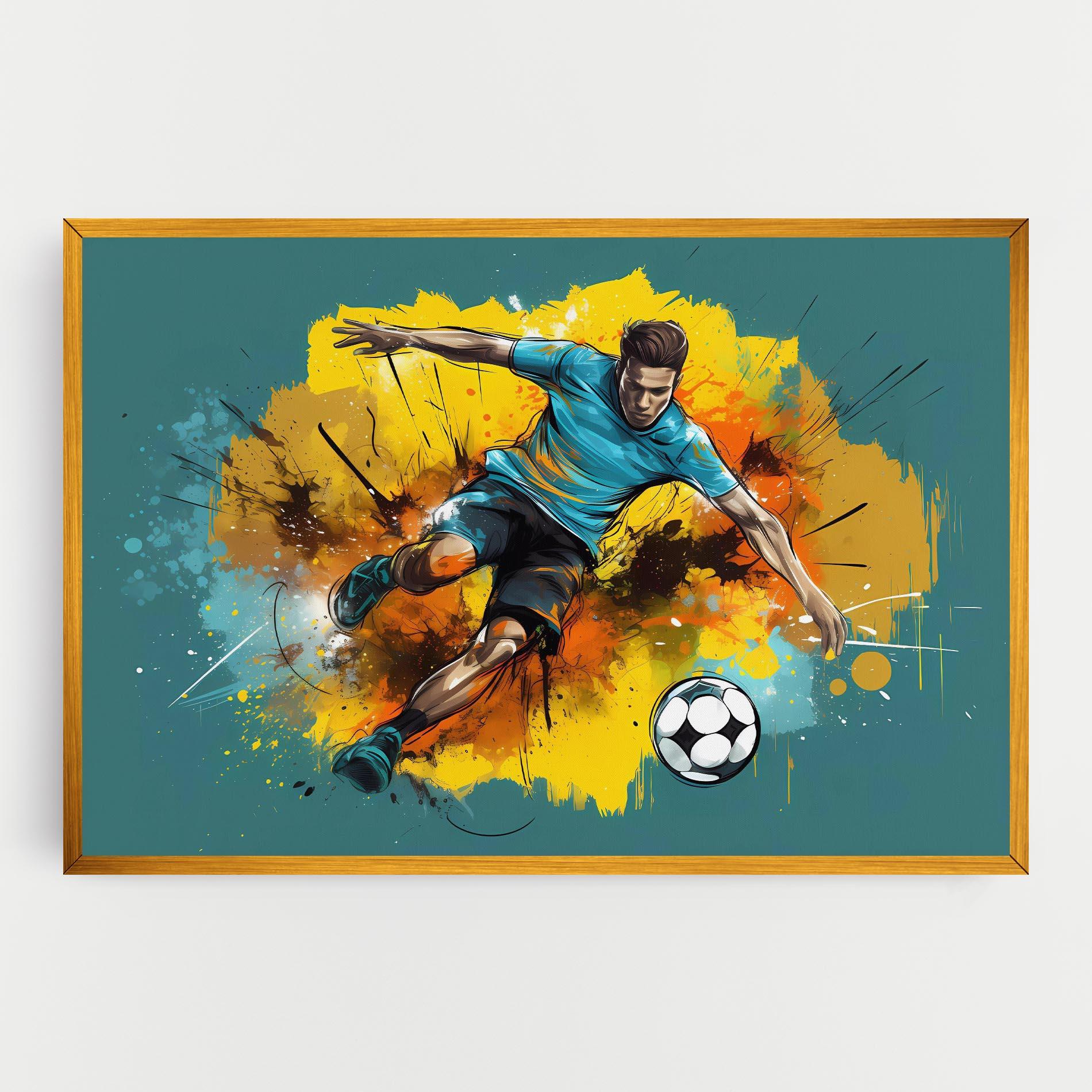 Leinwandbild Football Player Painting mockup 0
