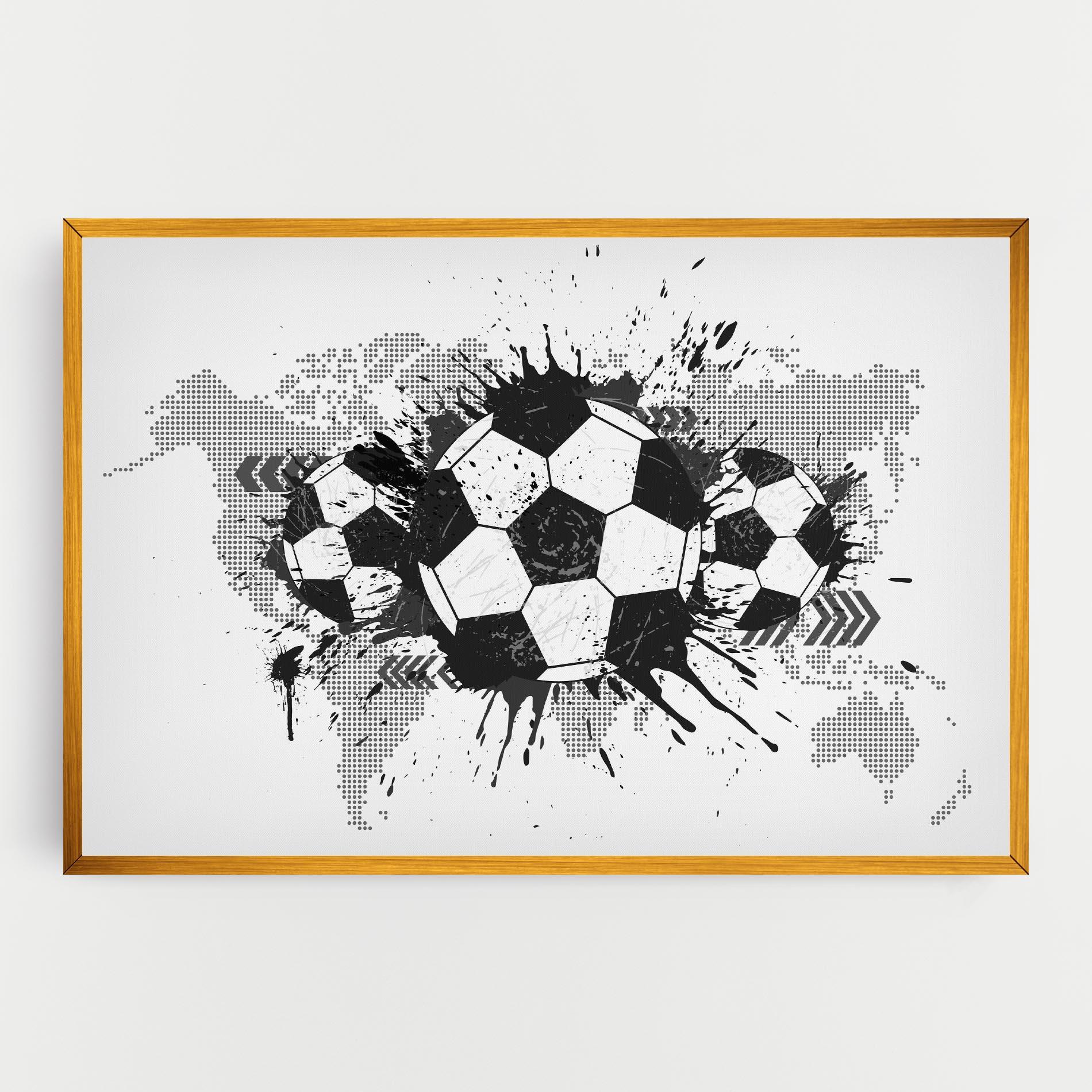 Leinwandbild Grey Foodball mockup 0