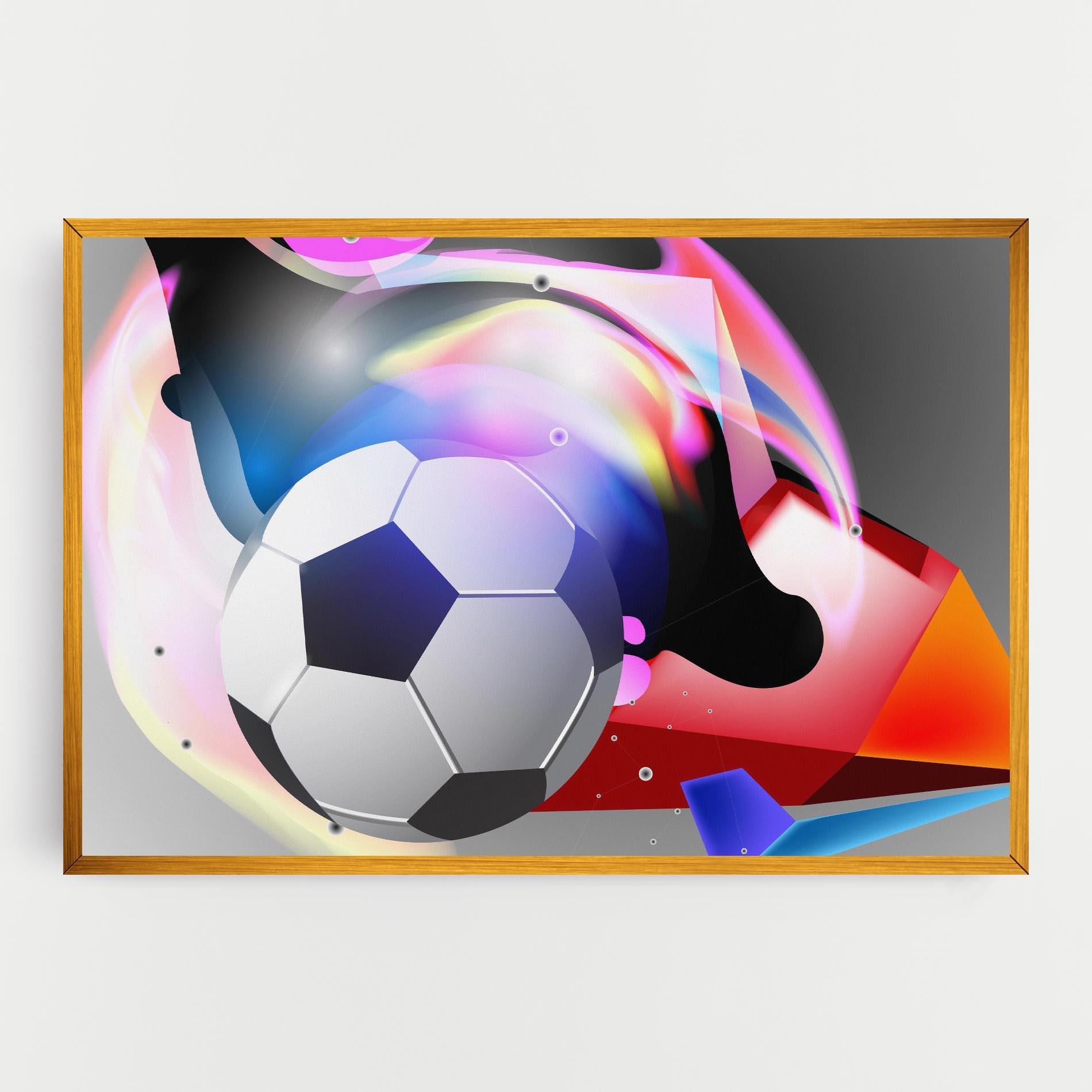Leinwandbild Pink Blue Football Art mockup 0