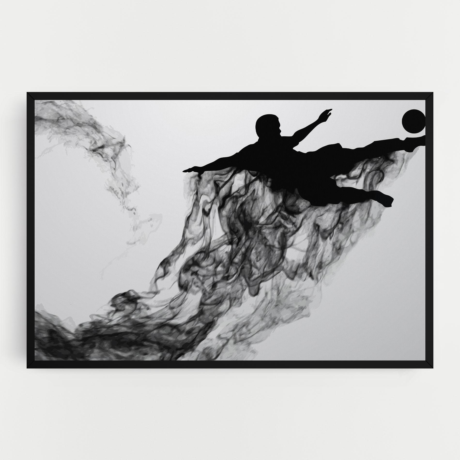 Leinwandbild Black Smoke Football mockup 0