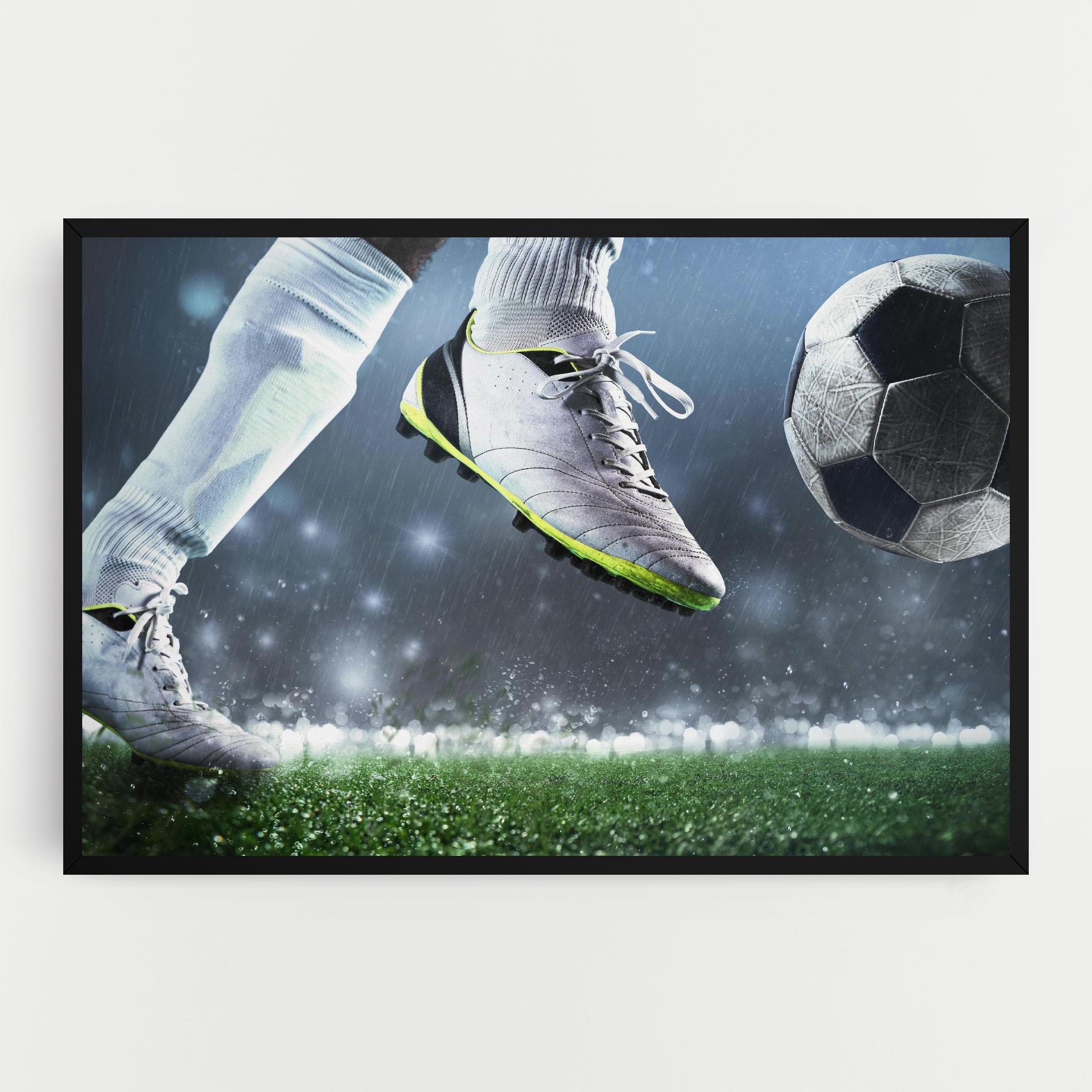 Leinwandbild Close Up Football Scene mockup 0