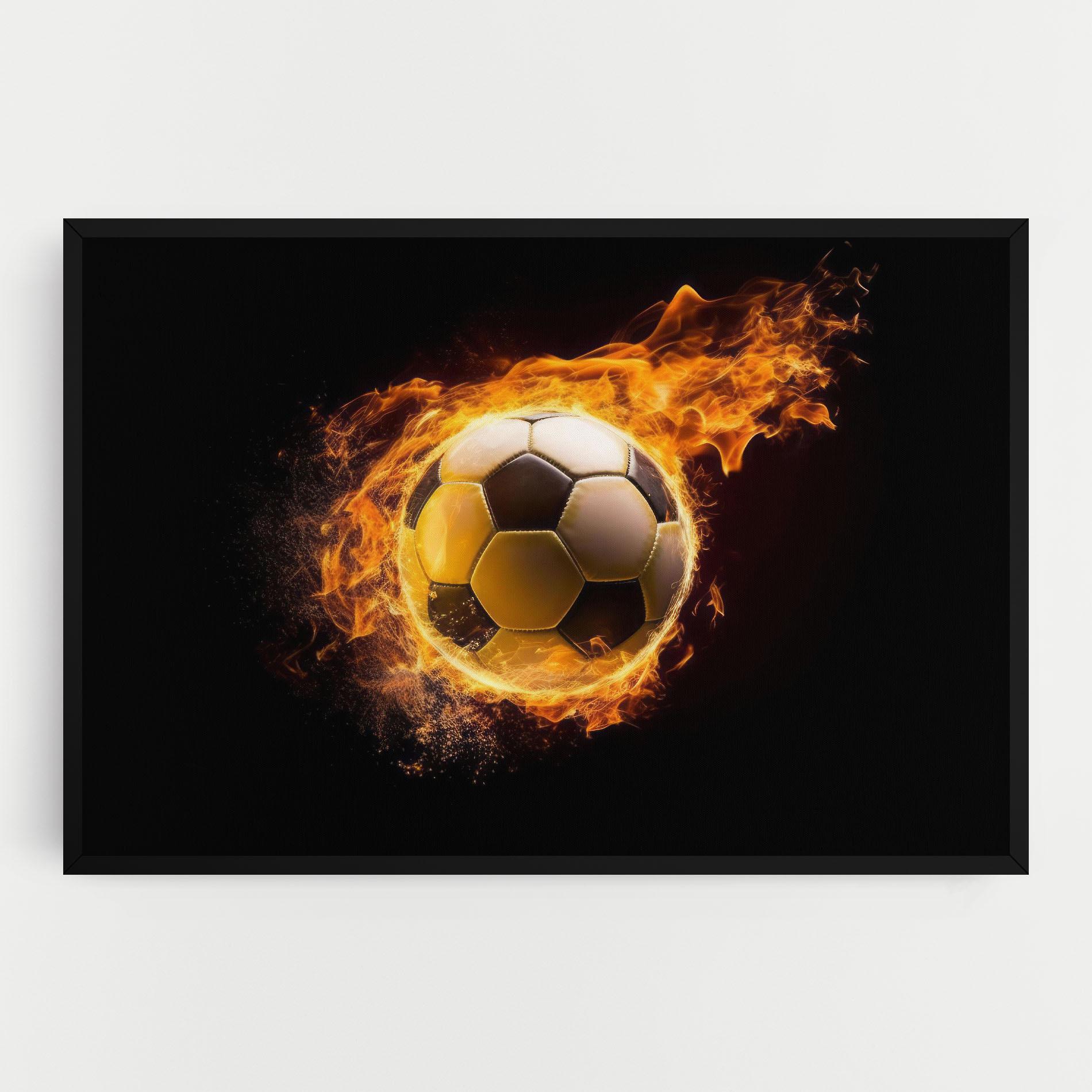 Leinwandbild Fire Football mockup 0