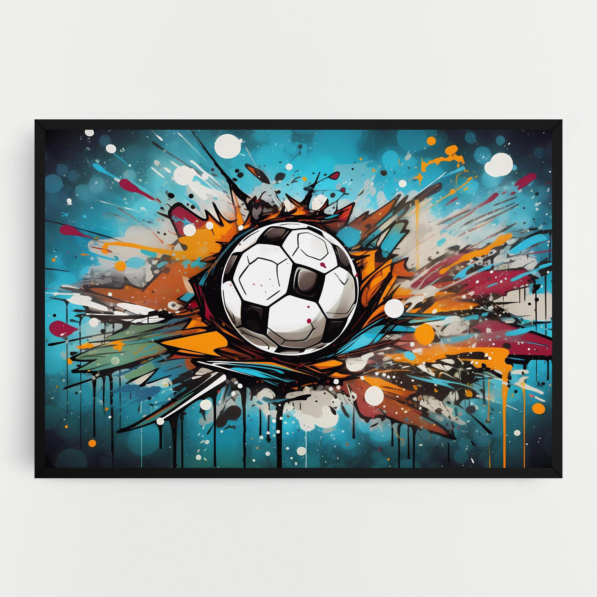 Leinwandbild Football Graffiti Style mockup 0