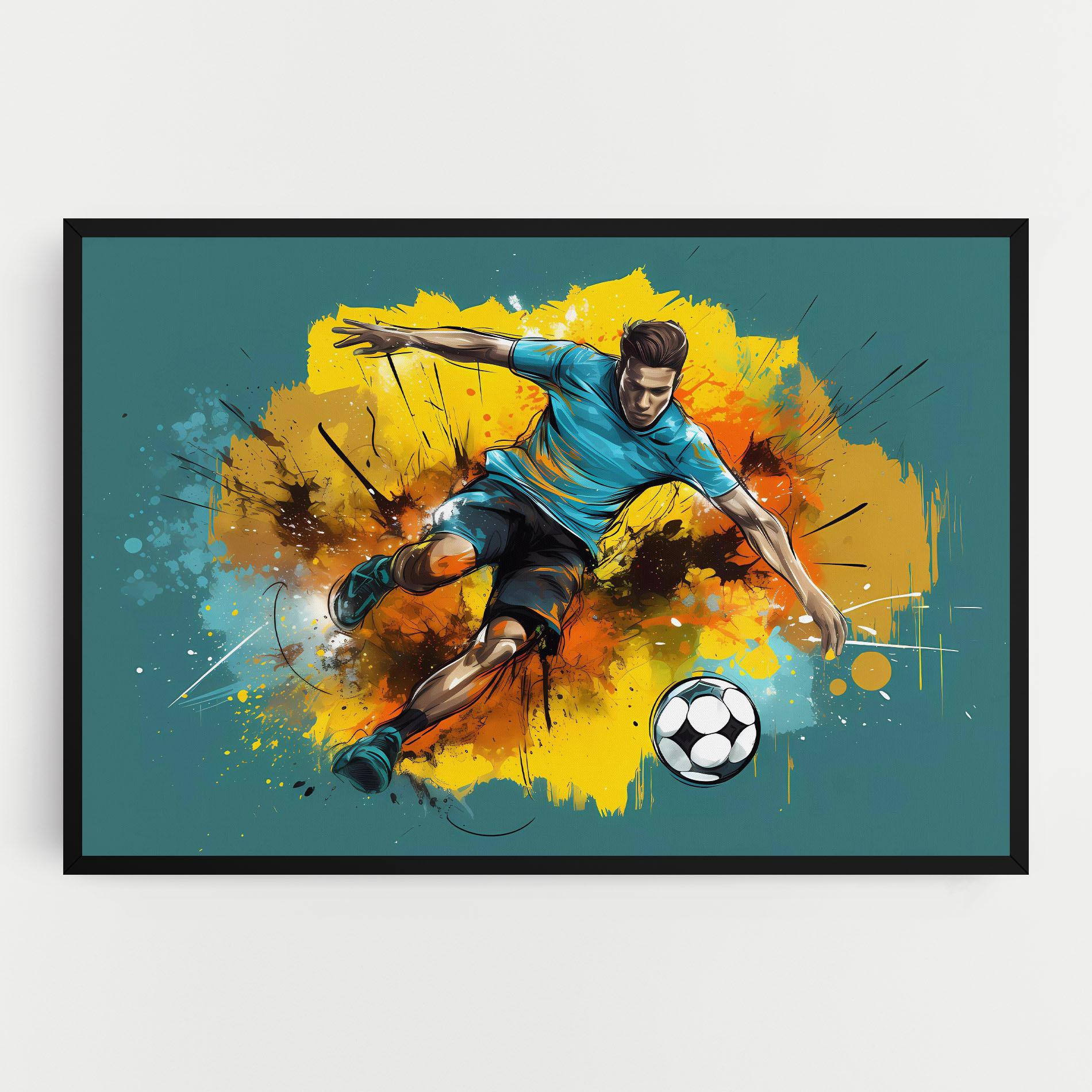 Leinwandbild Football Player Painting mockup 0
