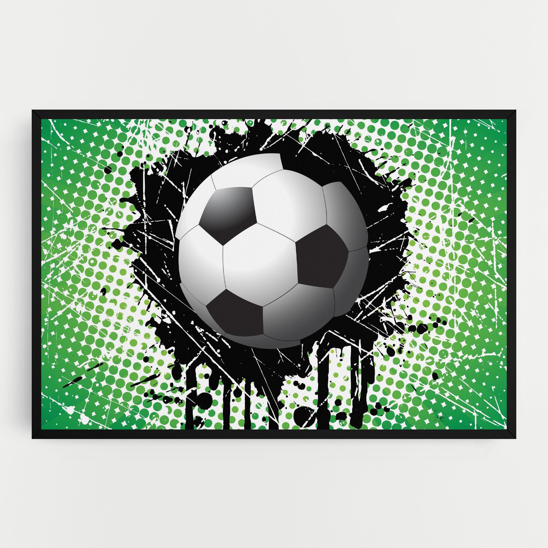 Leinwandbild Green Black Football mockup 0