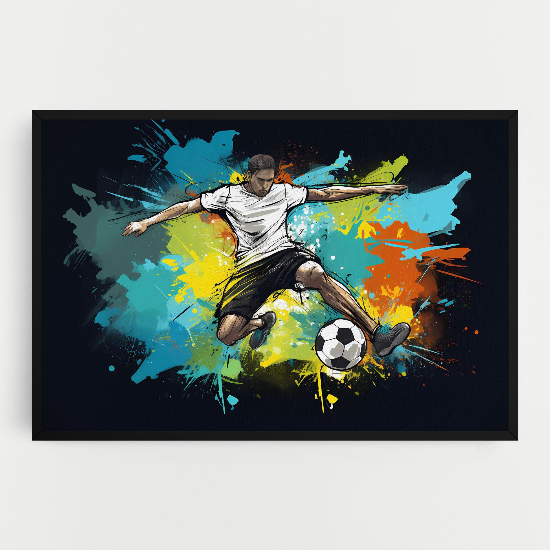 Leinwandbild Green Paint Football Player mockup 0