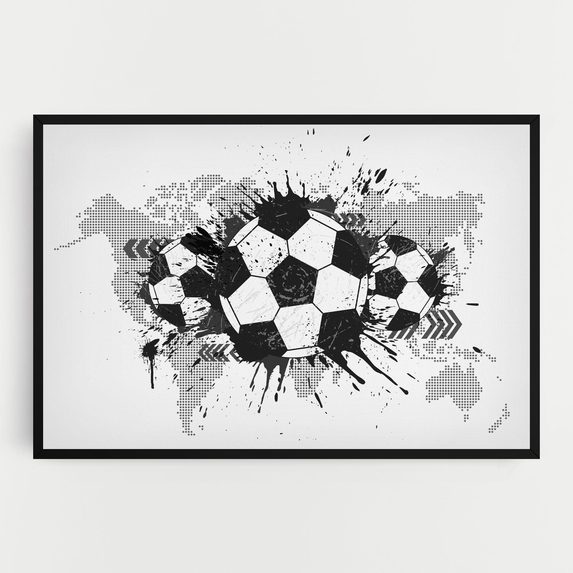 Leinwandbild Grey Foodball mockup 0
