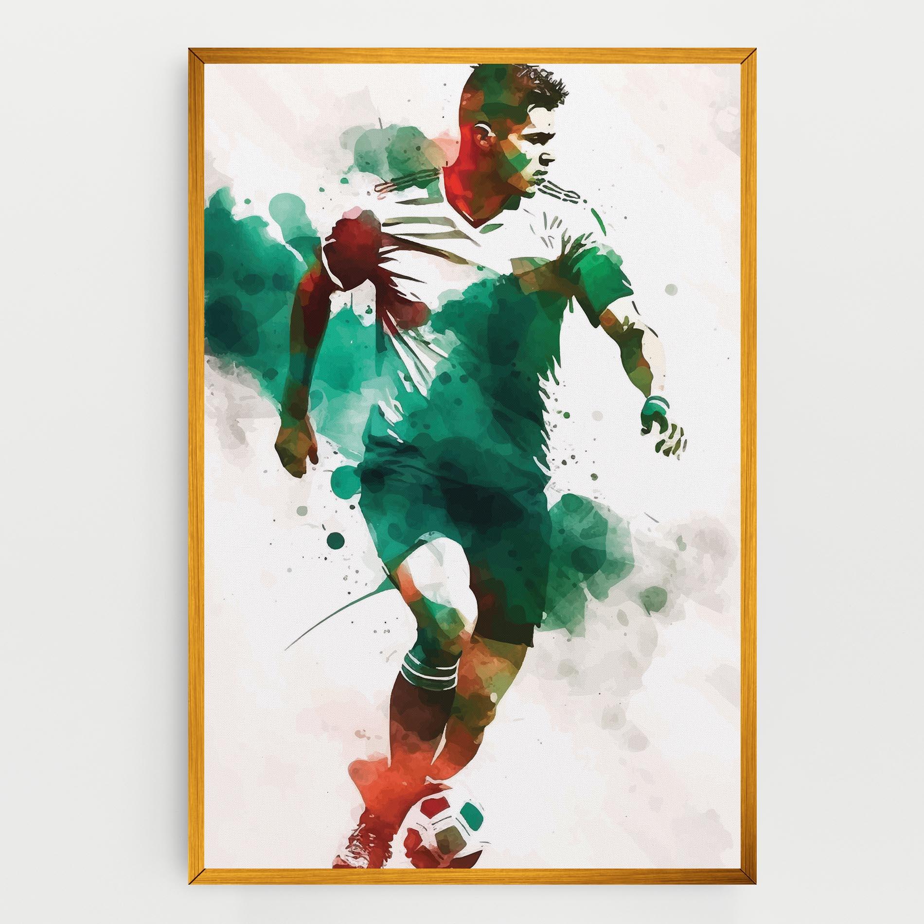 Leinwandbild Green Football mockup 0