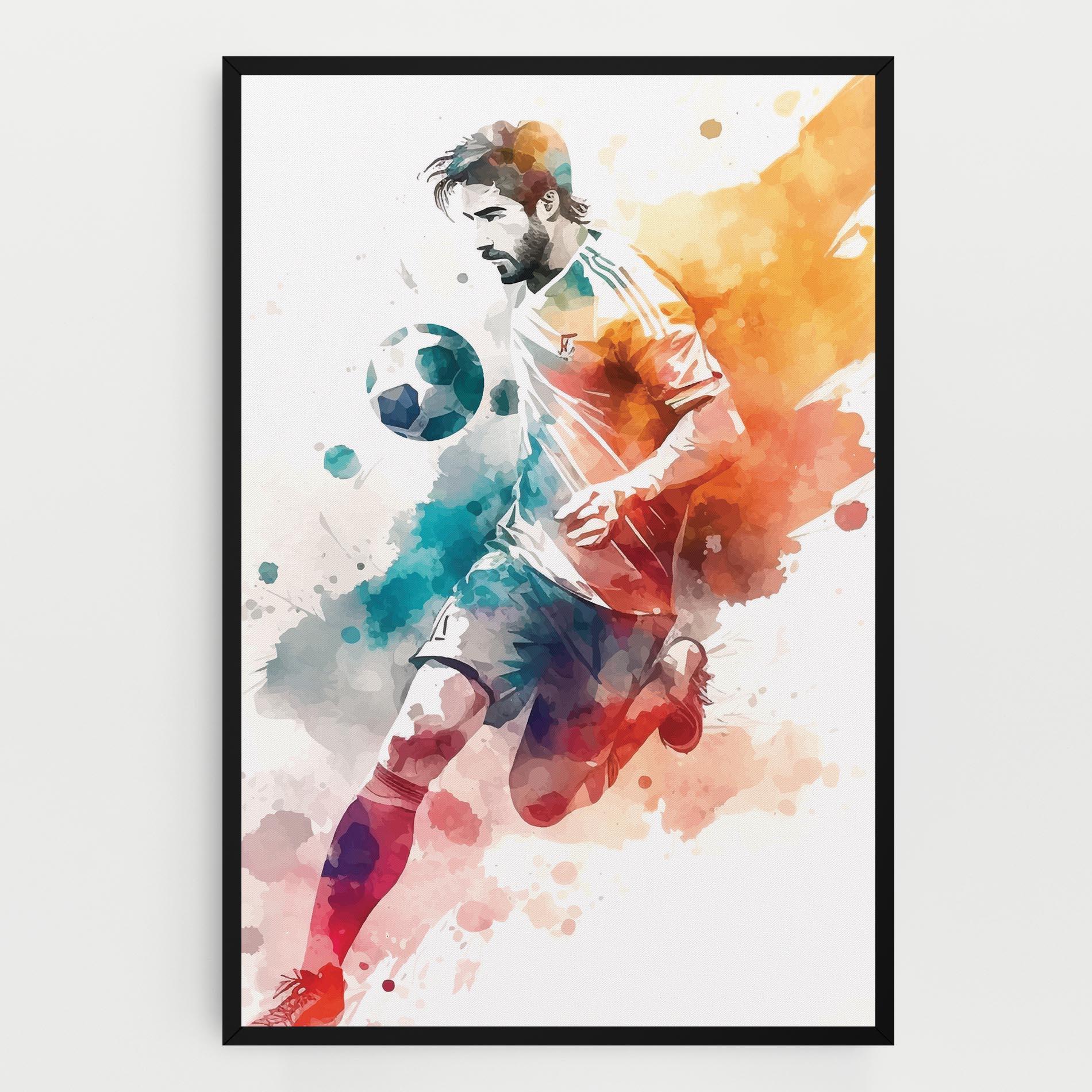 Leinwandbild Football Watercolor mockup 0