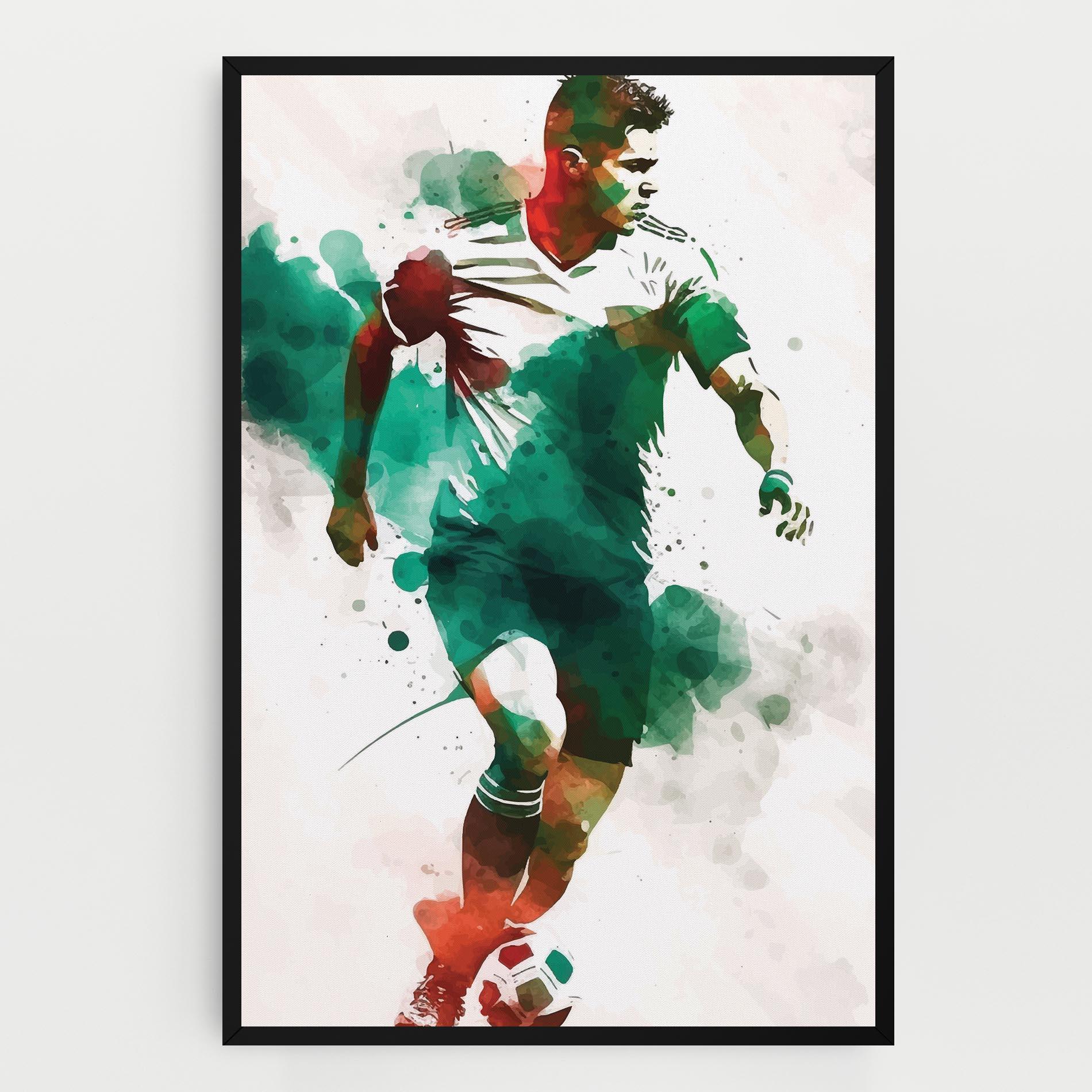 Leinwandbild Green Football mockup 0