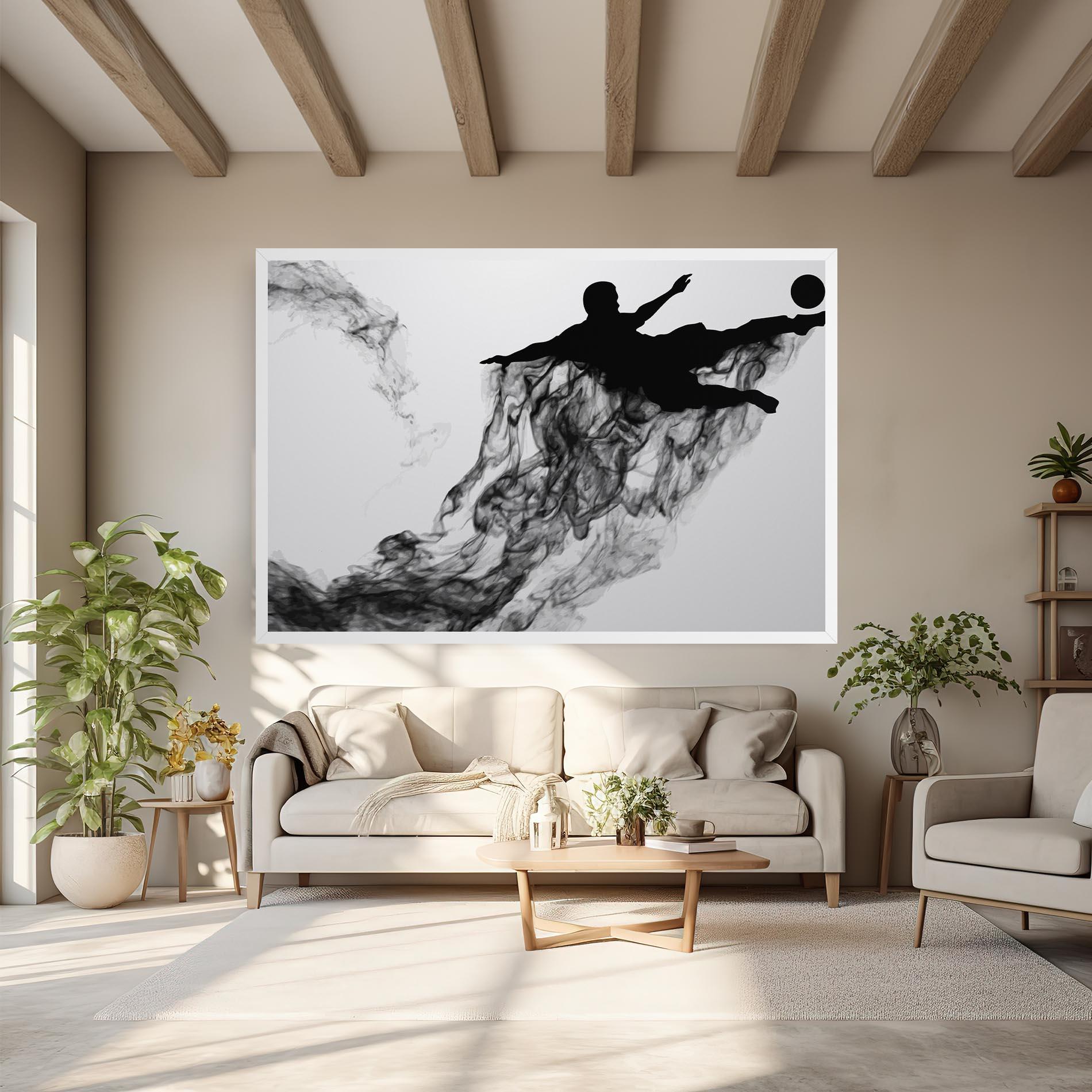 Leinwandbild Black Smoke Football mockup 6